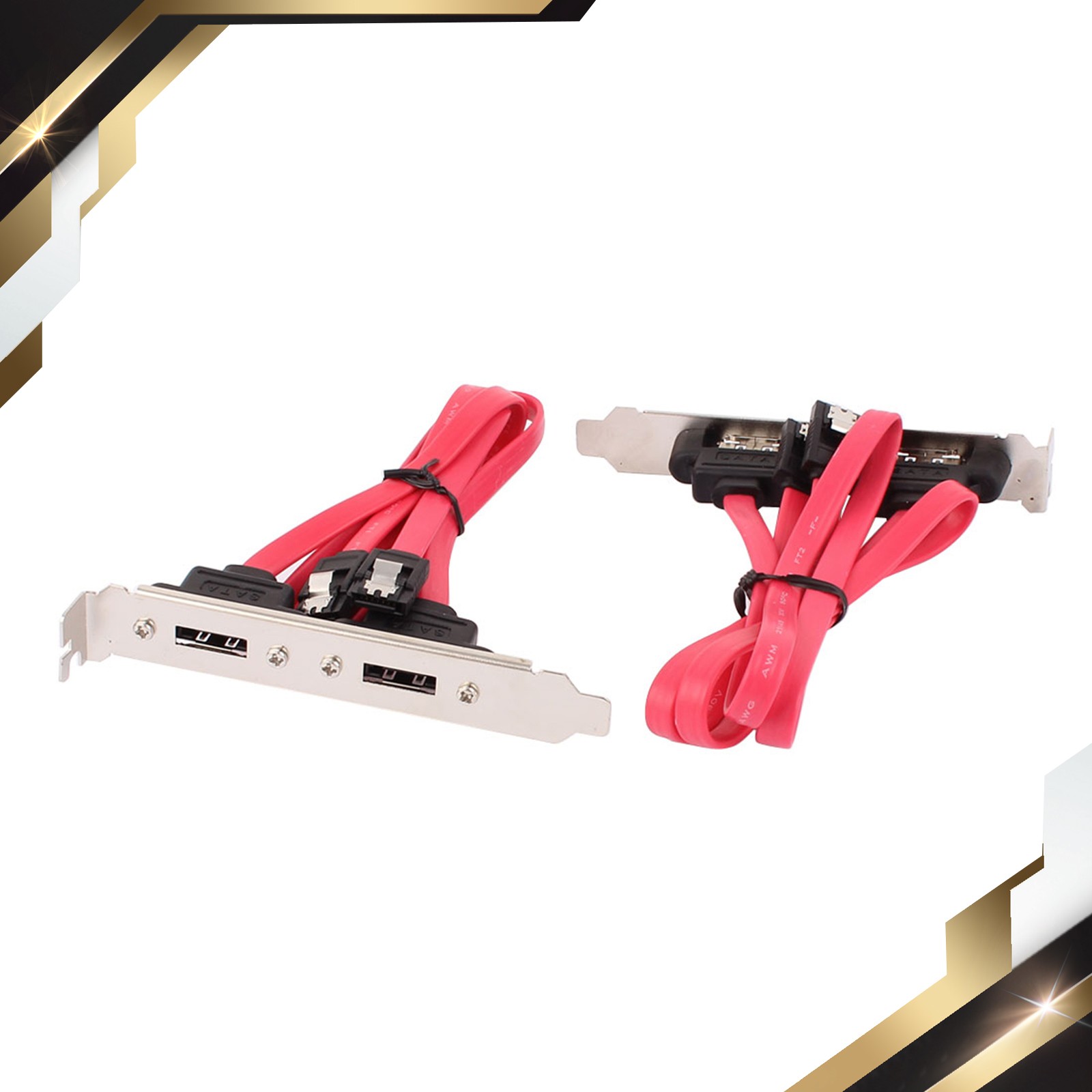 2 Pcs Dual Port Serial Cable to Bracket Connector Adapter Cable