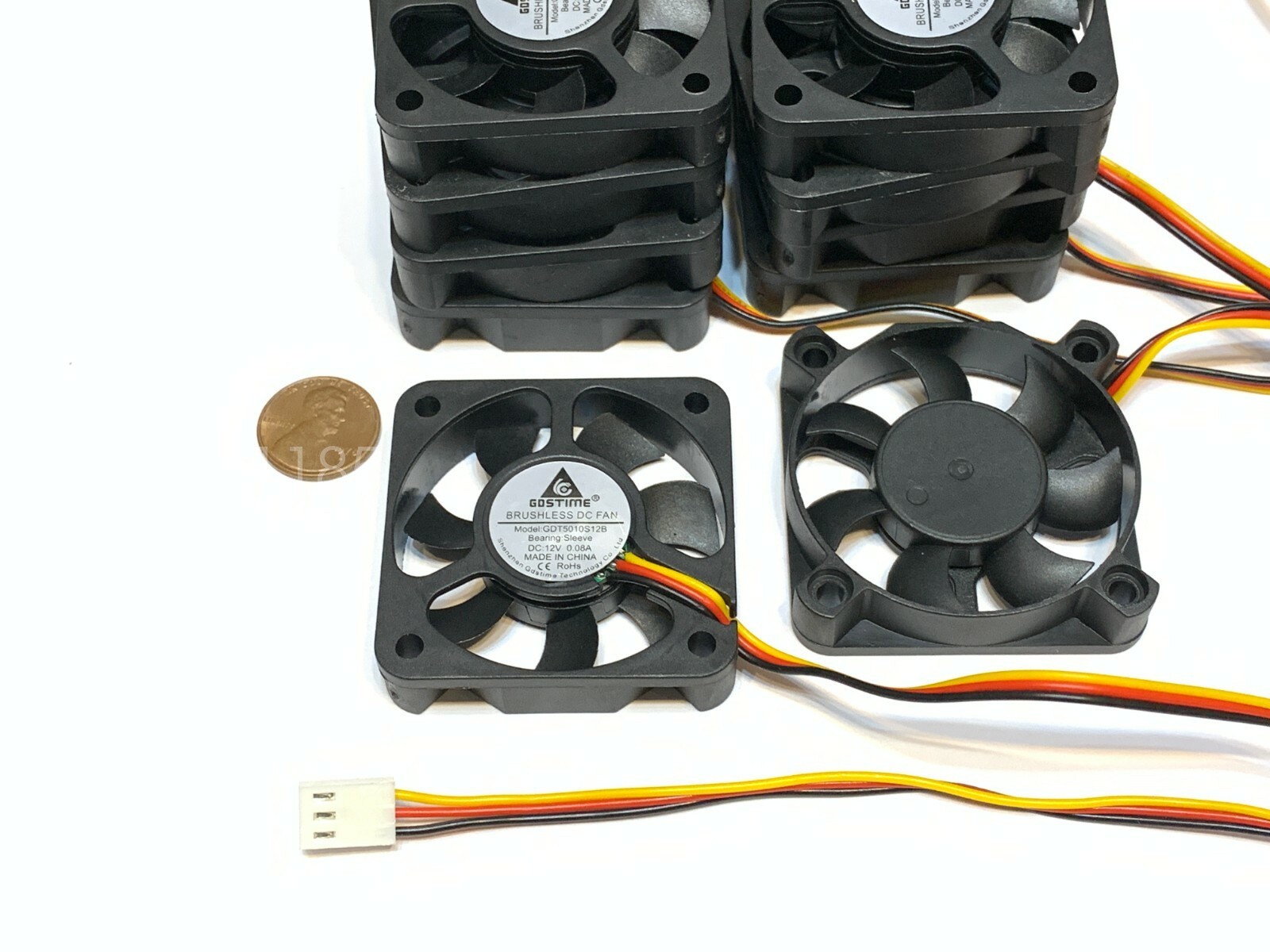 10 Pieces GDstime 12V 5010 3Pin Computer fan 50MM 5CM pc cooling Brushless