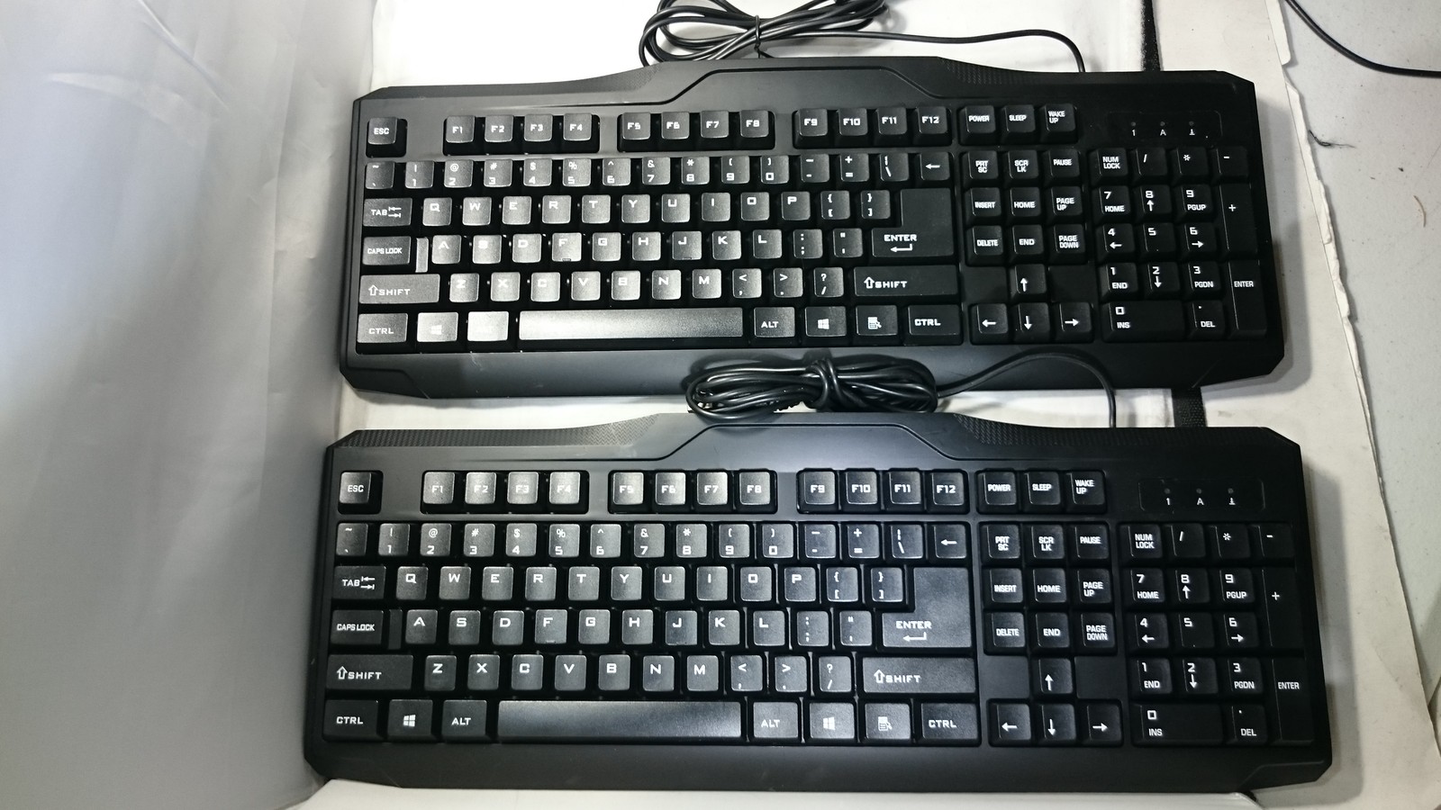 LOT OF 2 iMICRO MODERN SERIES 107 KEY USB BLACK WIRED KEYBOARD KB-US9851