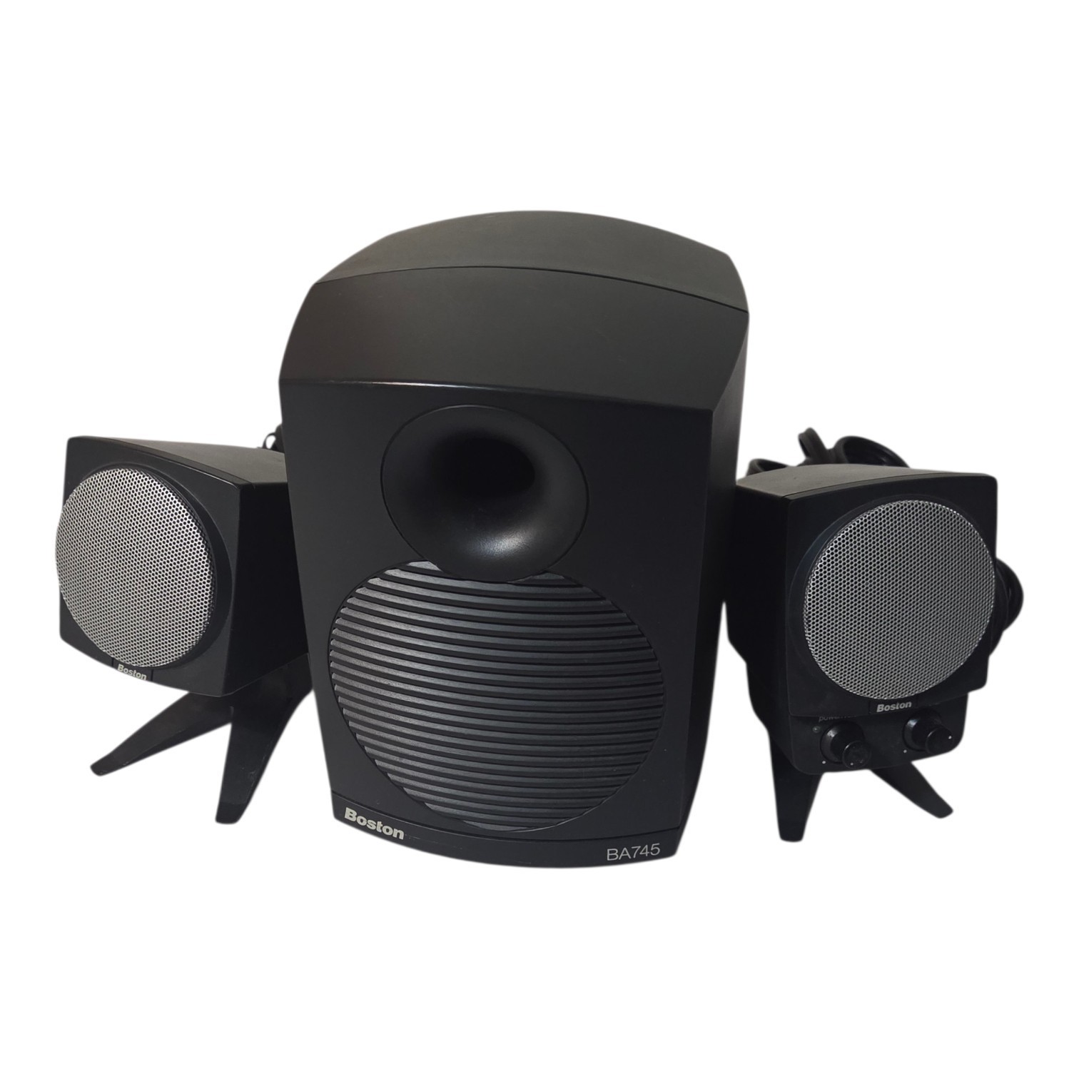 Boston Acoustics BA745 2.1-Channel Powered Comp. Speaker Sound System UNTESTED