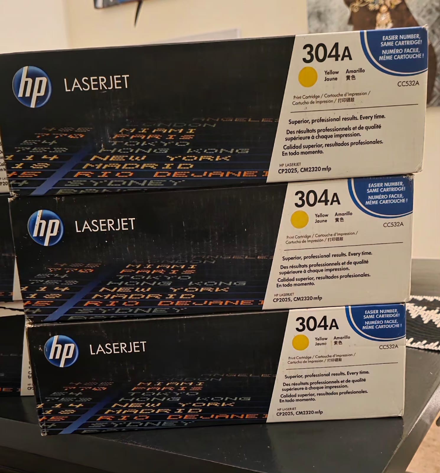 New Genuine OEM HP 304A YELLOW and MAGENTA Toner Cartridges Factory Sealed