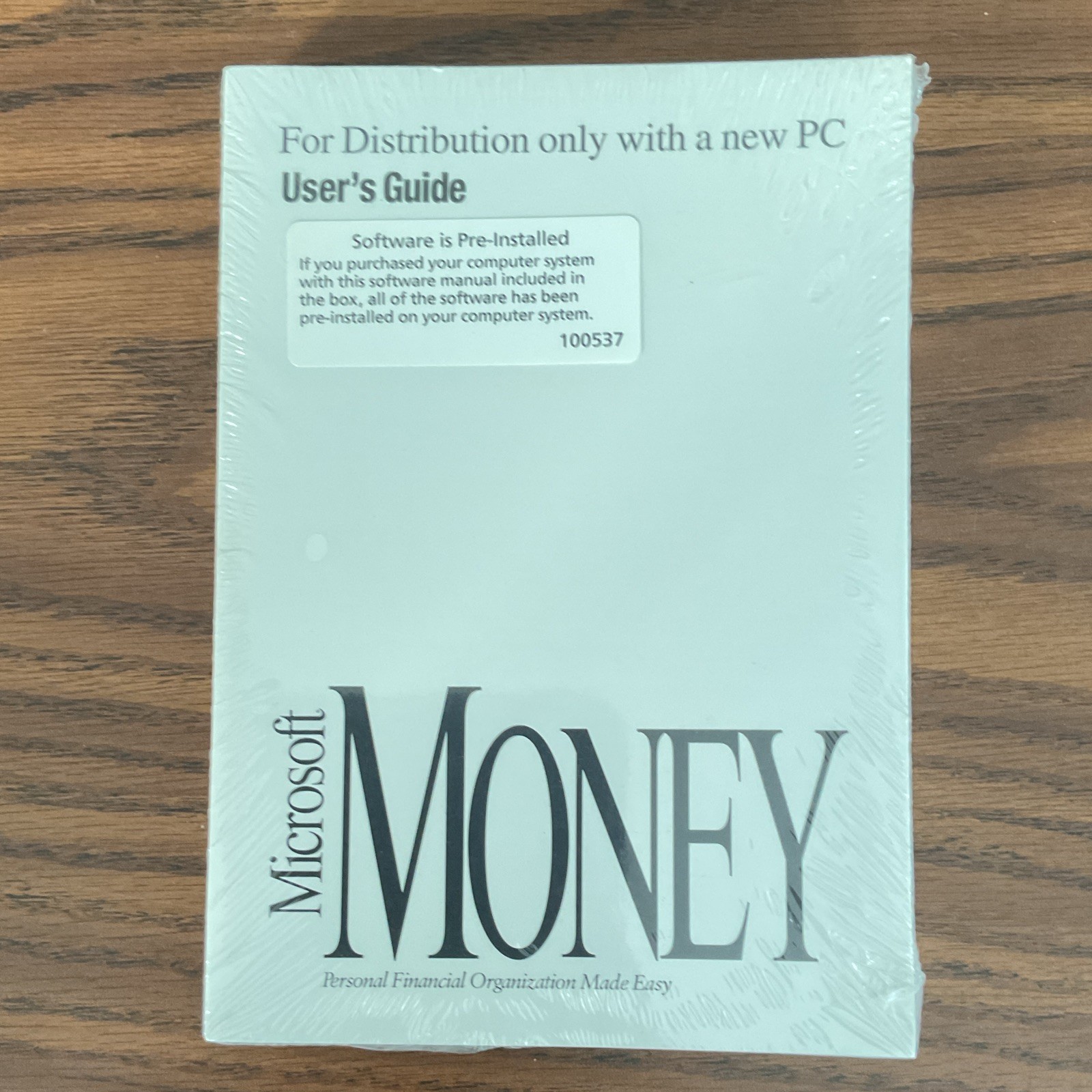 Microsoft Money User's Guide User Manual Quick Reference MPN 100537 Vintage