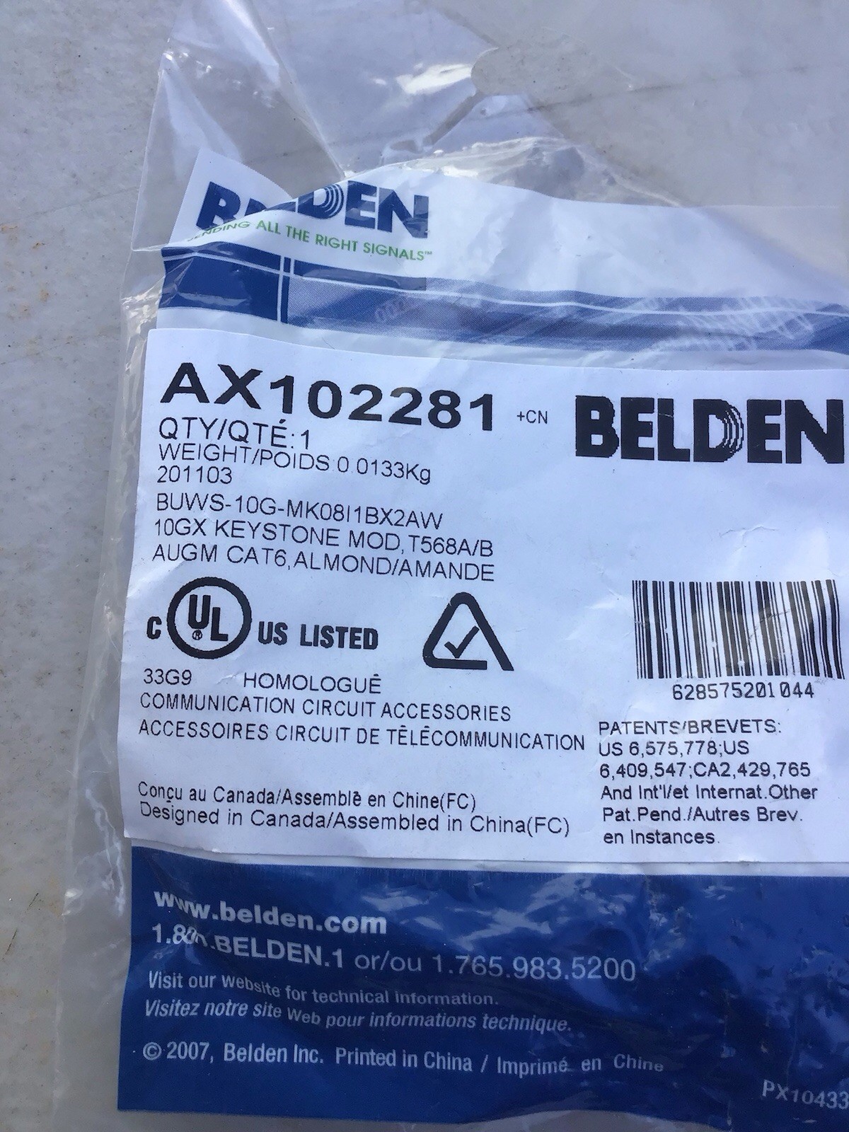 Brand New Belden AX102281 Cat. 6 - 