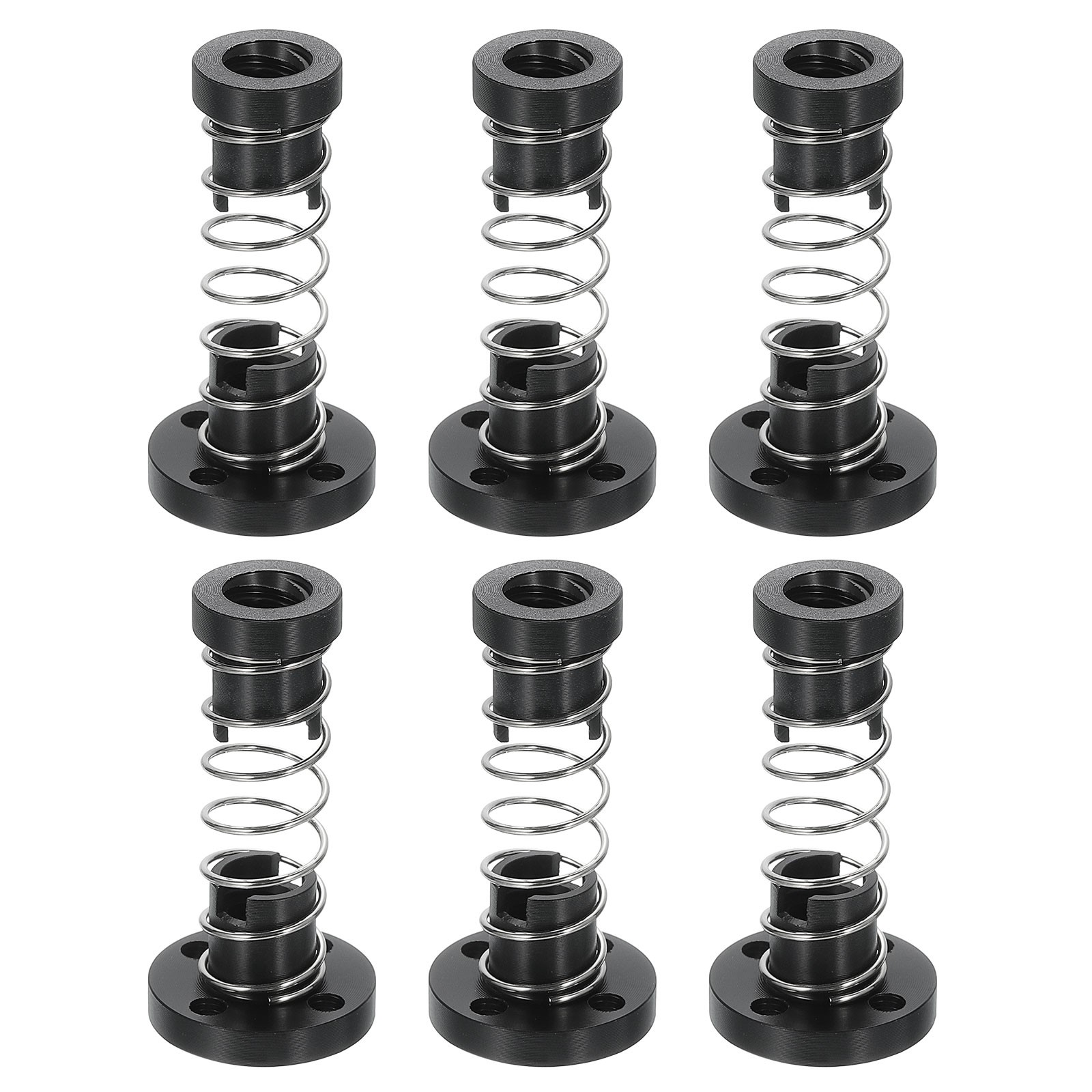 6Pcs Anti Backlash Spring Loaded Nut(2mm Pitch, 2 Start, 4mm Lead, 3.5mm Holes)