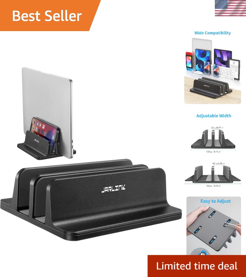 Dual Slot Adjustable Laptop Holder - Safe and Stable Stand for All Major Brands