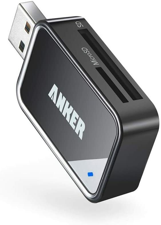 Anker 2-in-1 USB 3.0 SD Card Reader for SDXC/SDHC/SD/MMC/RS-MMC/Micro SD/UHS-I