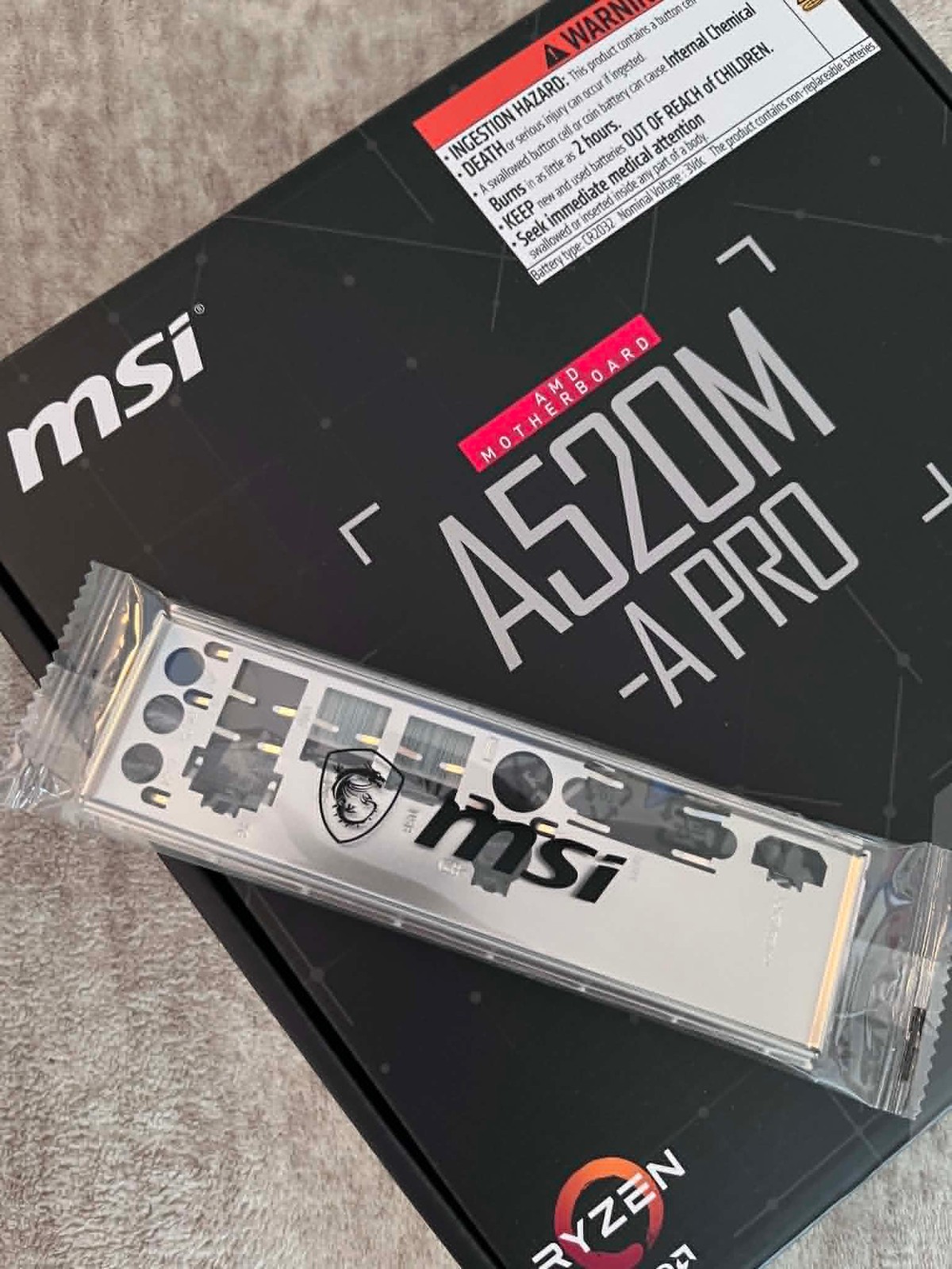 MSI A520M A Pro IO I/O Shield Back plate rear baffle BRAND NEW