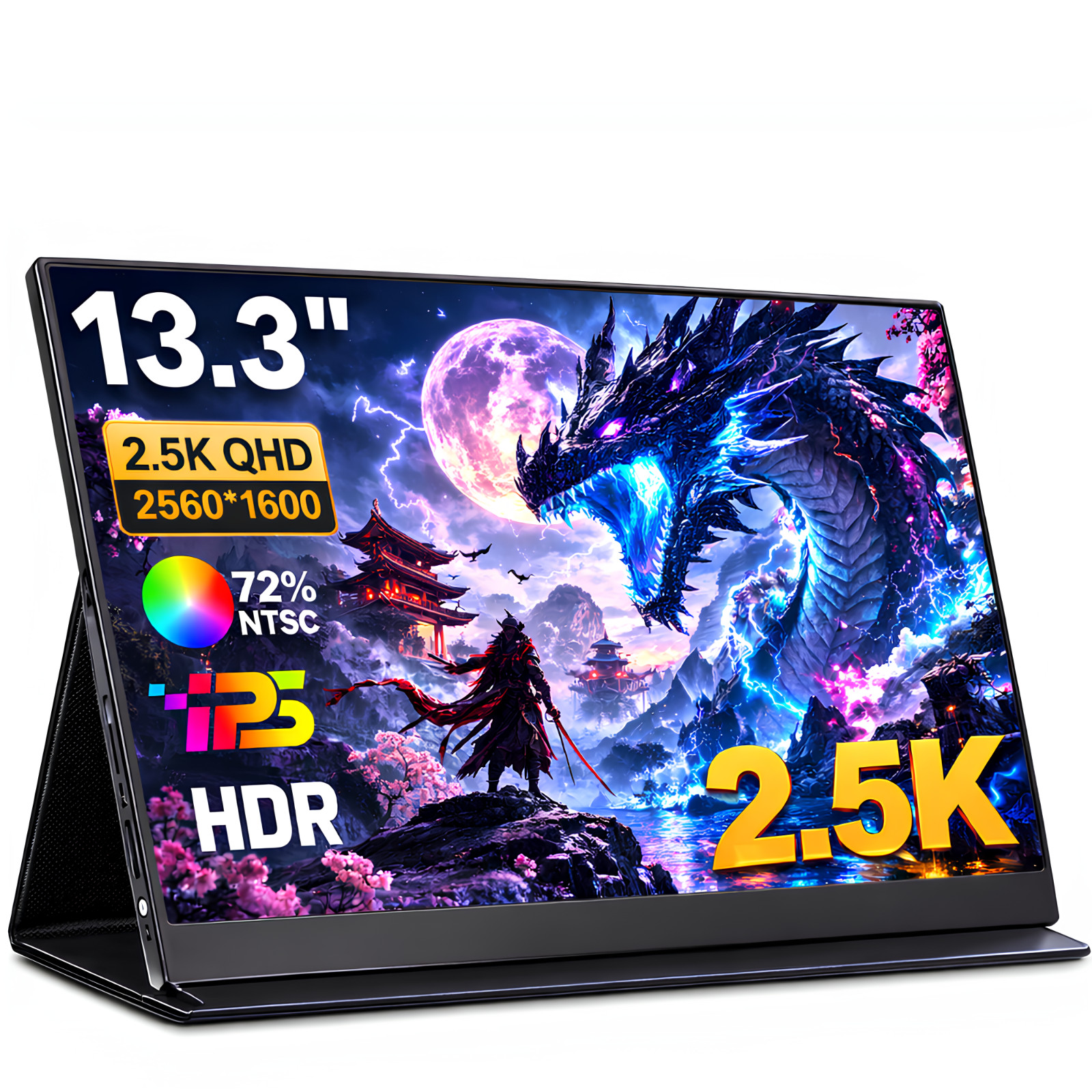 Ultra Sharp 13.3" 2.5K Portable Monitor UNEW QHD 16:10 External Screen for Mac