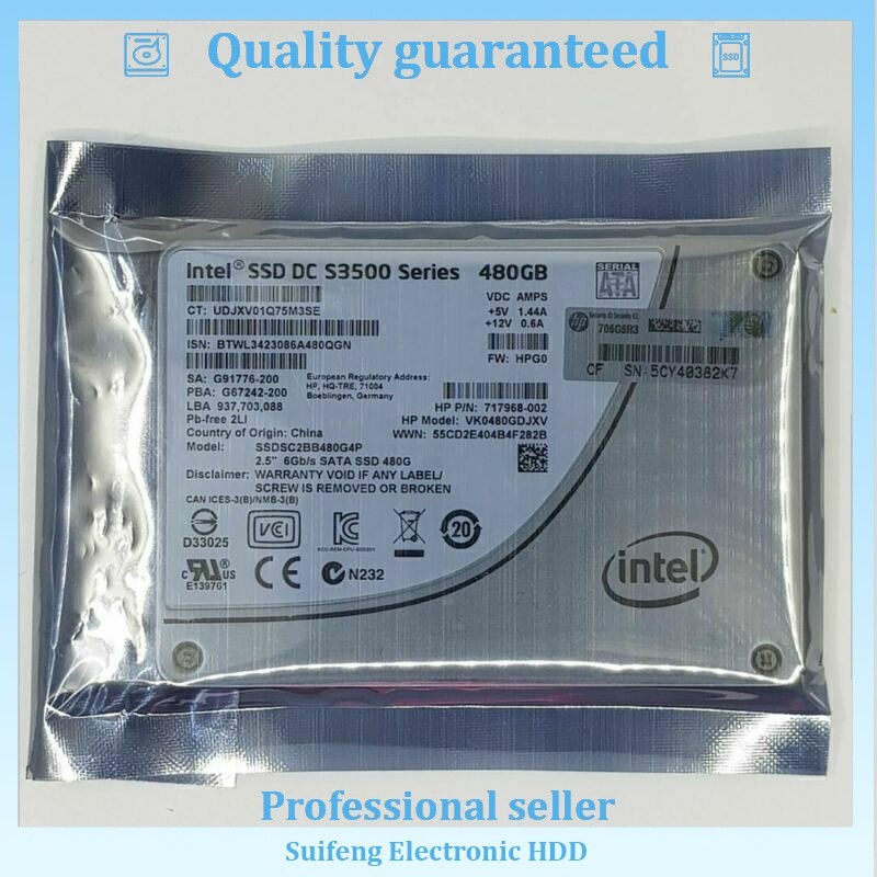 Intel 480GB SSD S3500 DC 6Gb/s 2.5INCH SATA SSD SSDSC2BB480G4P Solid State Drive