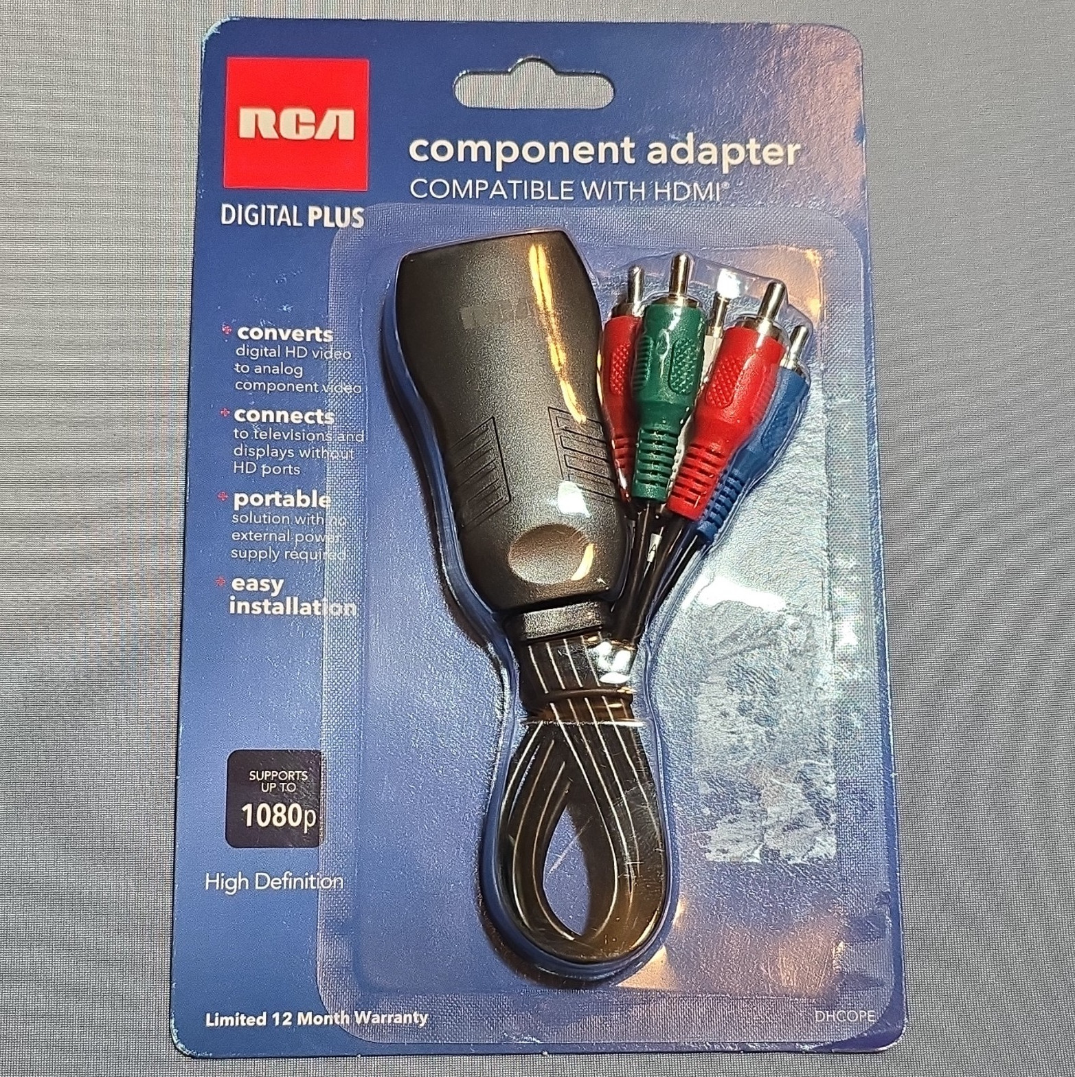 RCA DHCOPE HDMI to RCA Male Adapter Portable High Definition 1080p Black