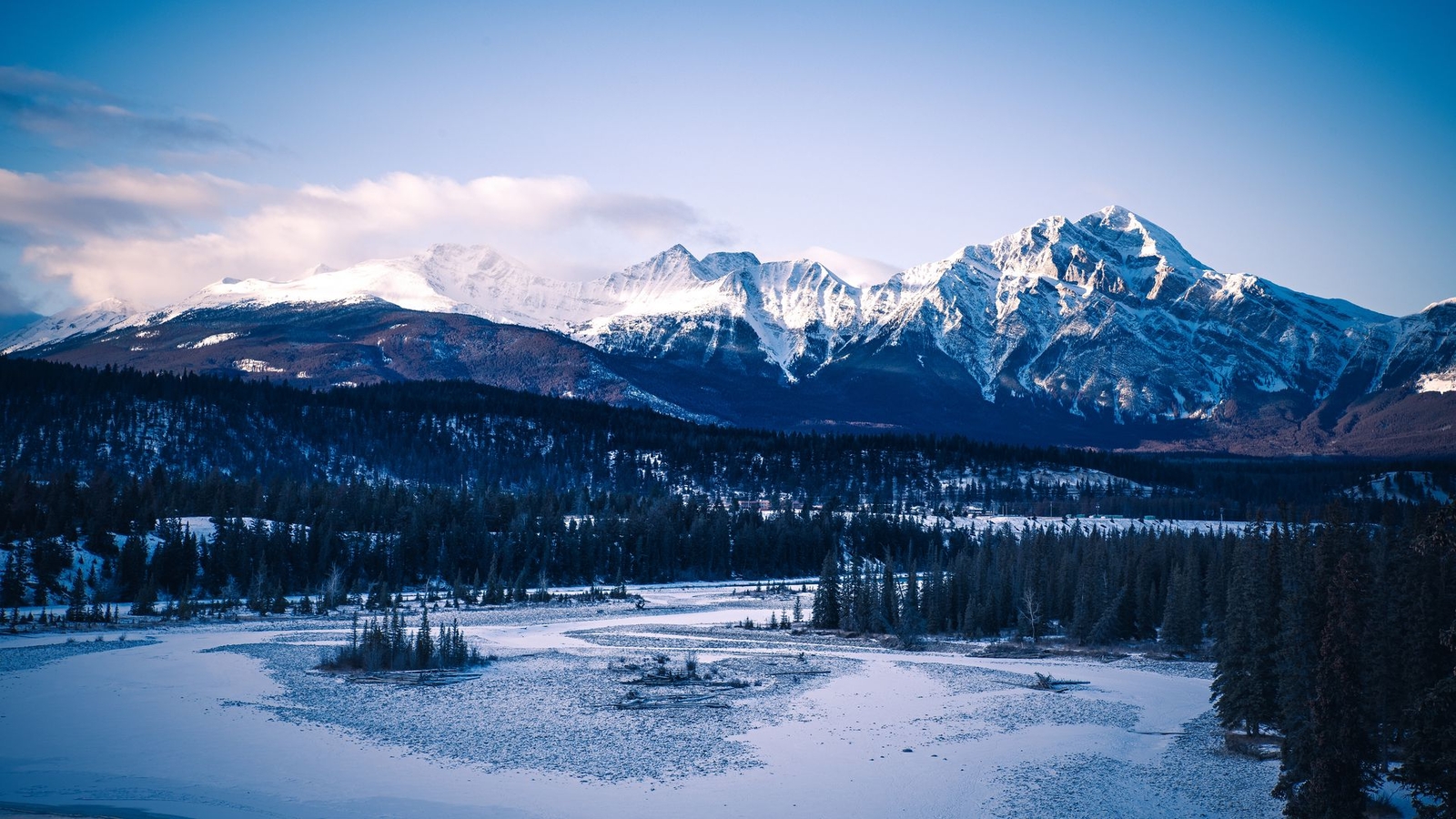 Landscape mountains trees forest snow winter snowy Custom Gaming Mat Desk