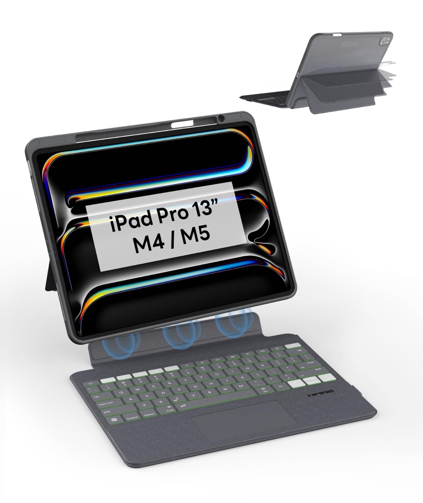 EIP Keyboard Case For IPad Pro 13 Inch M5 (2025) / M4, Magnetic Detachable Keybo