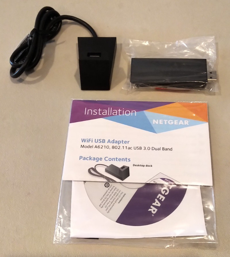 Netgear WiFi USB Adapter Model A6210, 802.11ac USB 3.0 Dual Band