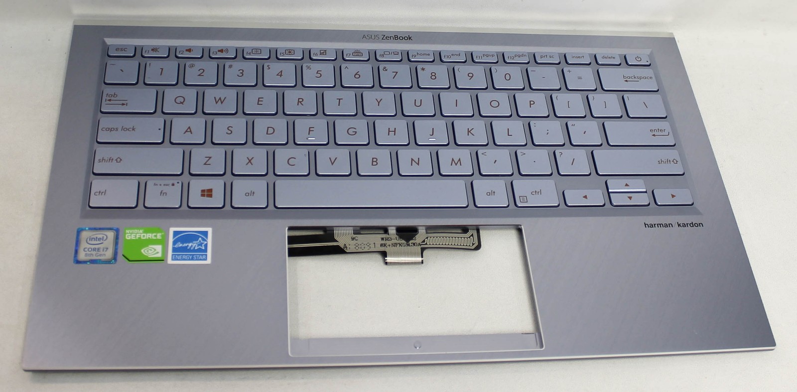 90NB0KZ1-R31US0 ASUS PALMREST TOP COVER W/KB US SILVER BLUE  ZENBOOK S13 GRADE A