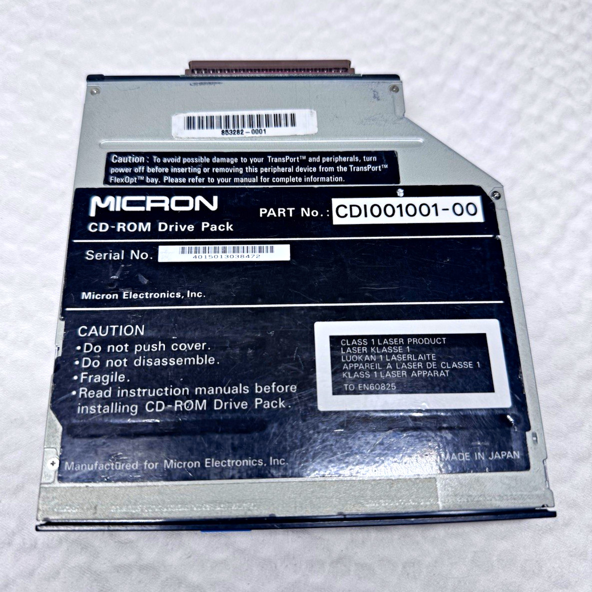 Vintage Micron TransPort CD-ROM Drive Pack Sanyo CRD-S58PMC 8x 1997 Untested