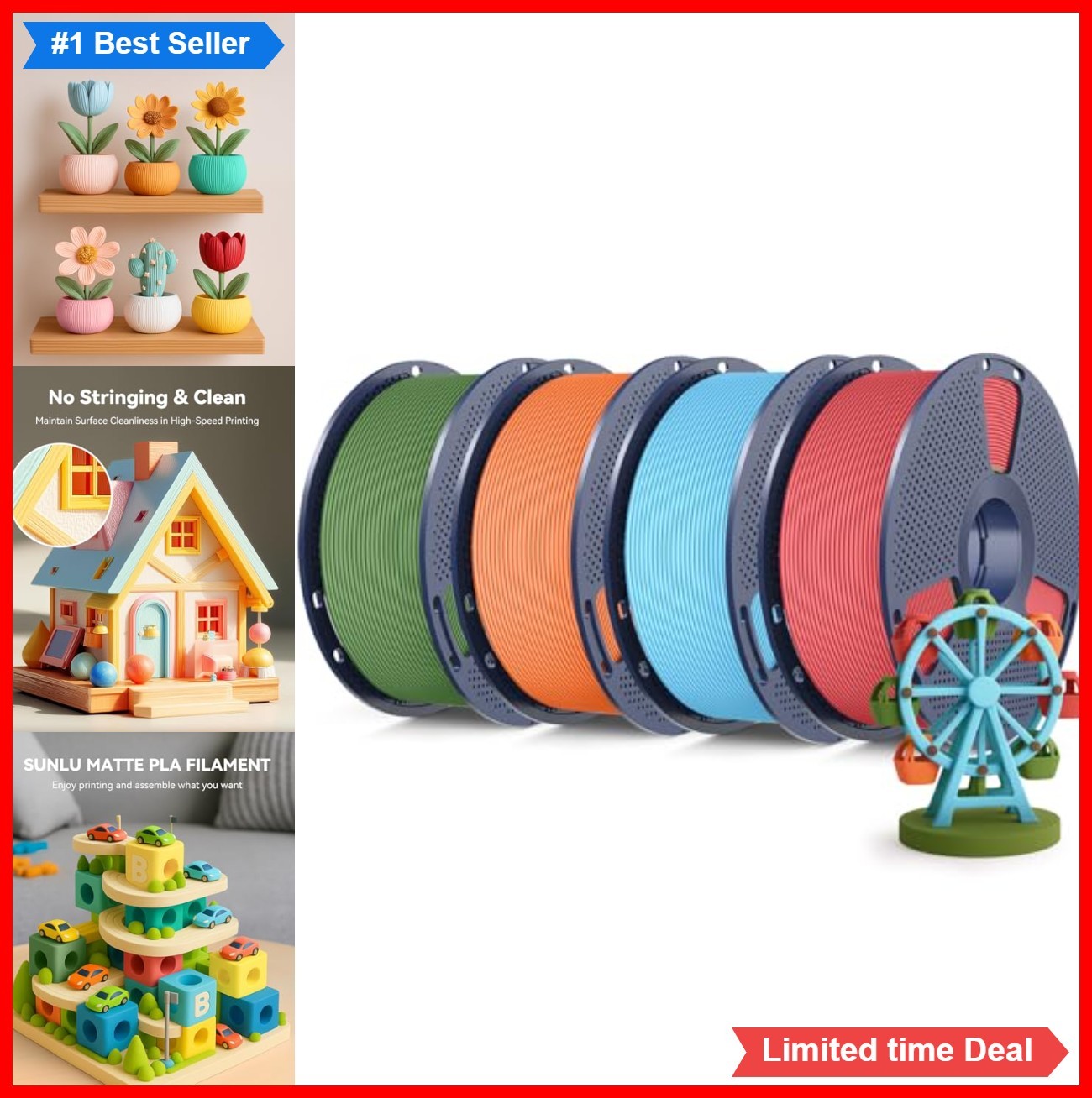 Matte PLA 3D Printer Filament 1.75mm 4KG High Speed 600mm/s No Stringing