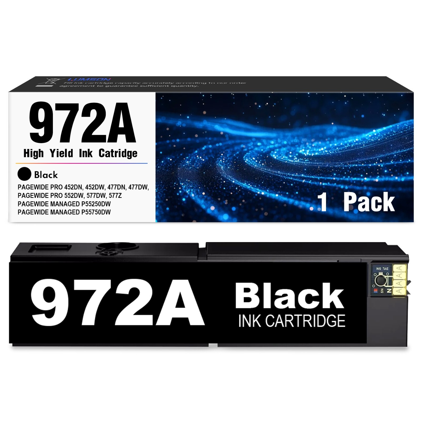 972A Black Ink Cartridges for HP 972A Ink PageWide Pro 352dw, 377dw, 452dw, 577z