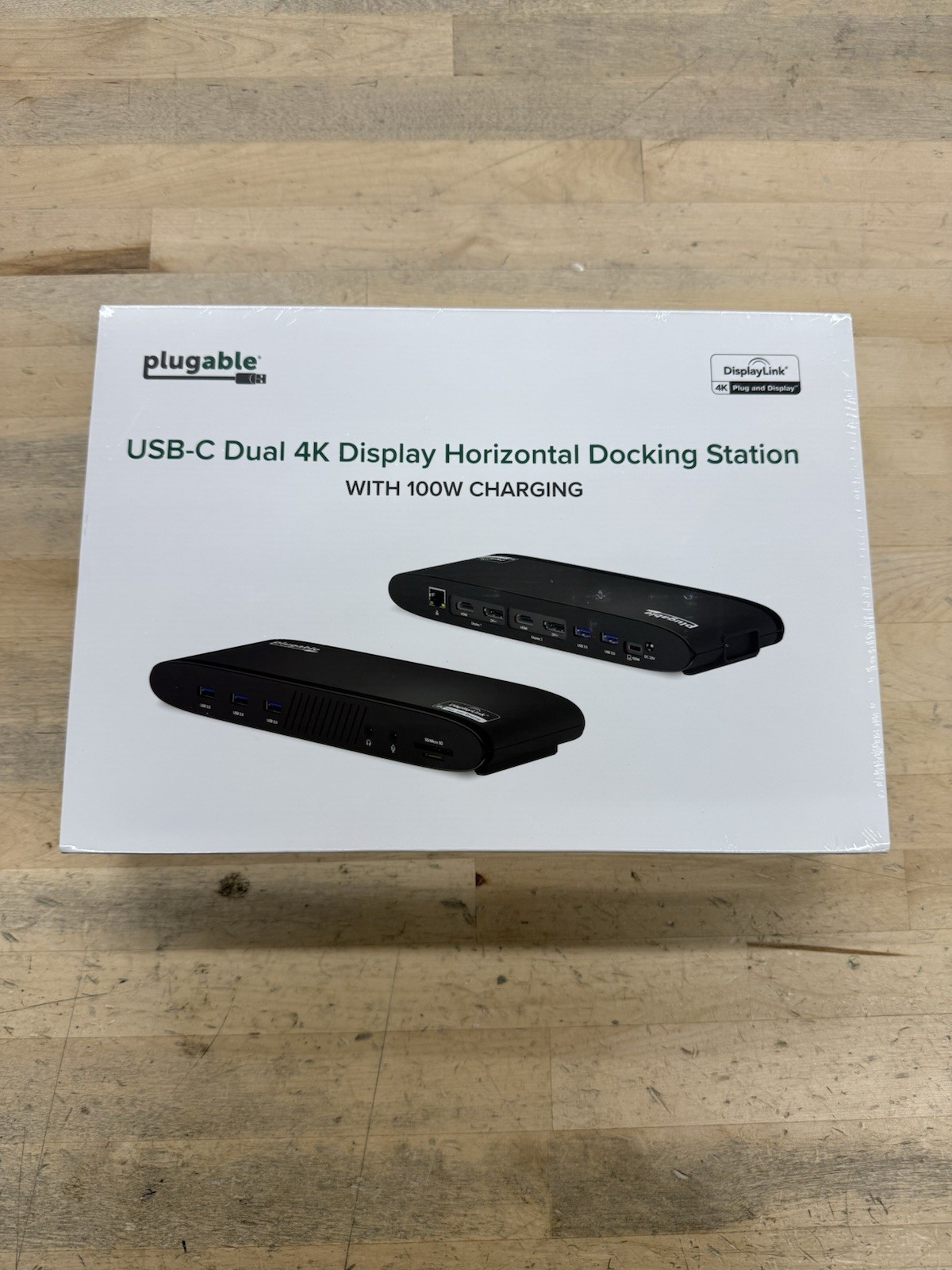 Plugable UD-6950PDH Horizontal Docking Station USB-C With 4k Display