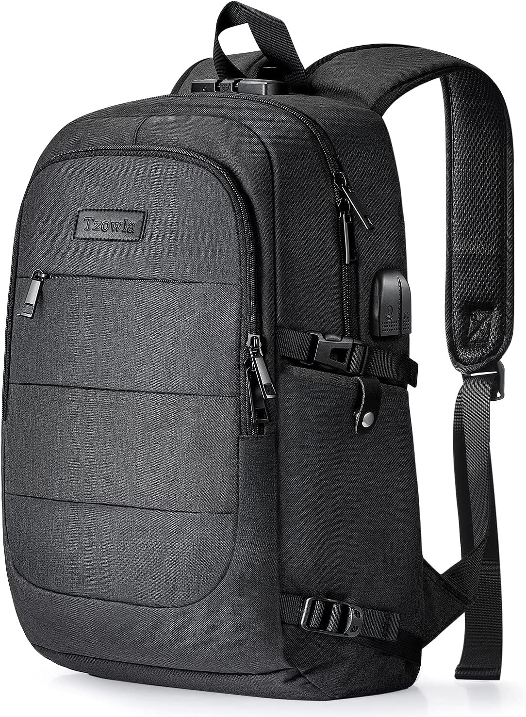 Tzowla Travel Laptop Backpack w/ Charging Port/Lock Anti-Theft Water Resistant