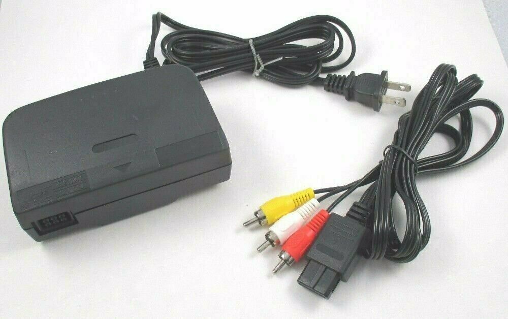 AC Adapter Power Supply & AV Cable Cord (Nintendo 64) Brand New N64 Bundle Lot