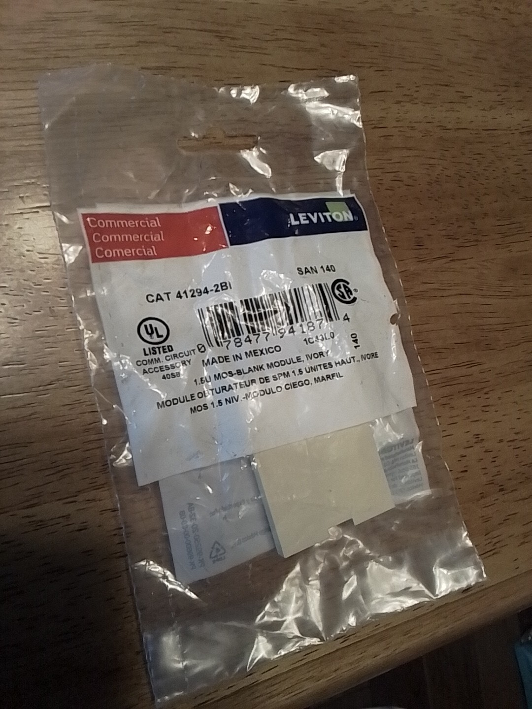 8 Leviton Snap-In Ivory MOS Wallplate Blank Insert Module 1.5 Unit 41294-2BI