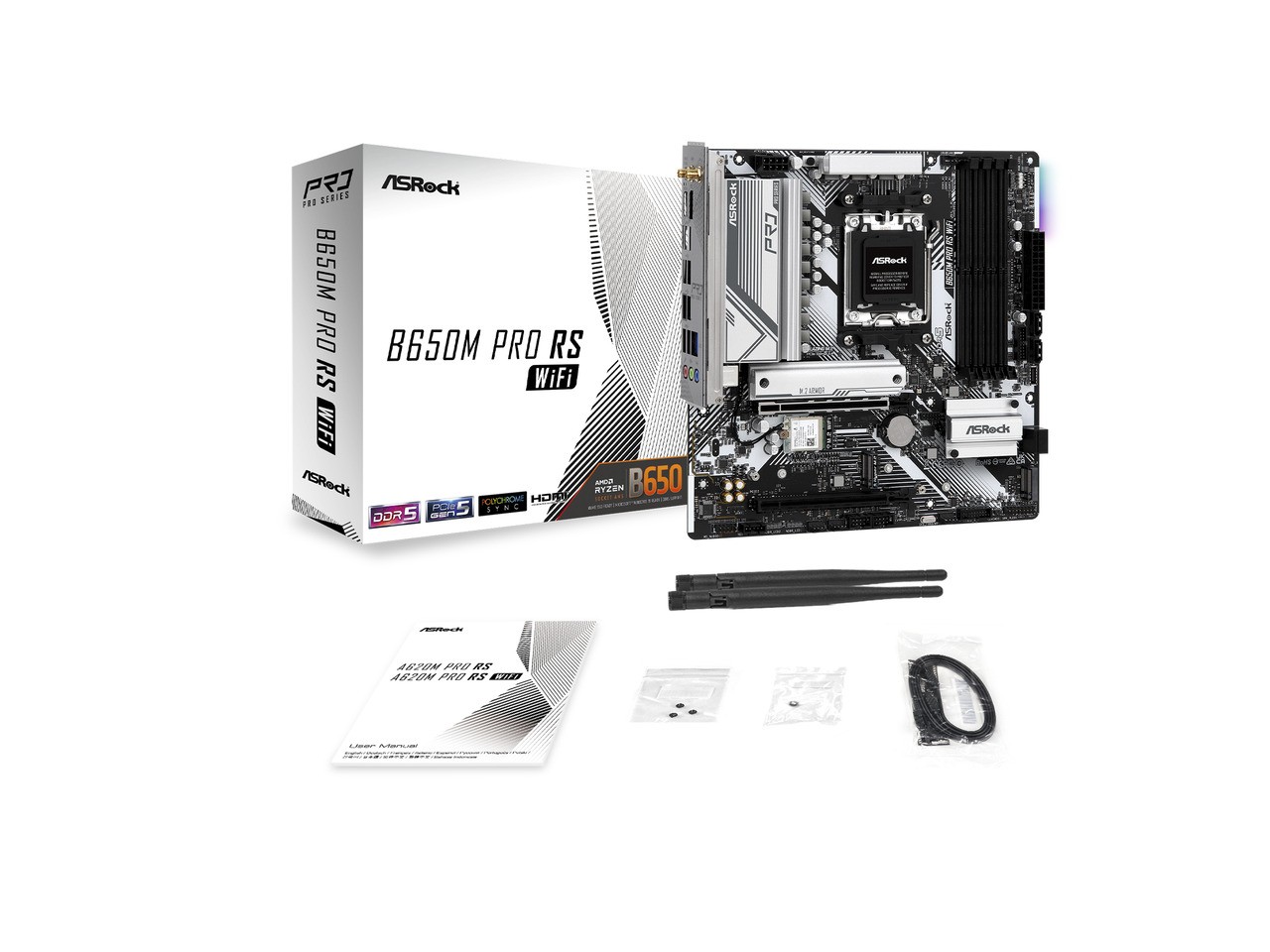 ASRock B650M Pro RS WiFi AM5 AMD B650 Micro ATX Motherboard