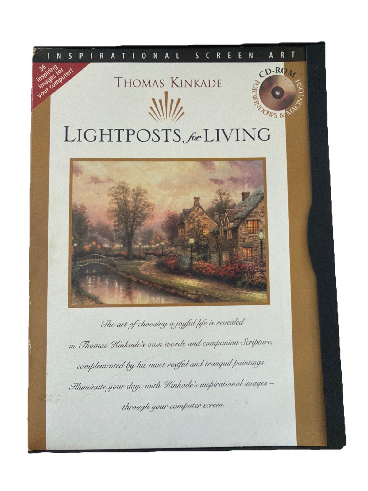 Thomas Kinkade Lightposts For Living CD-ROM Inspirational Screen Art