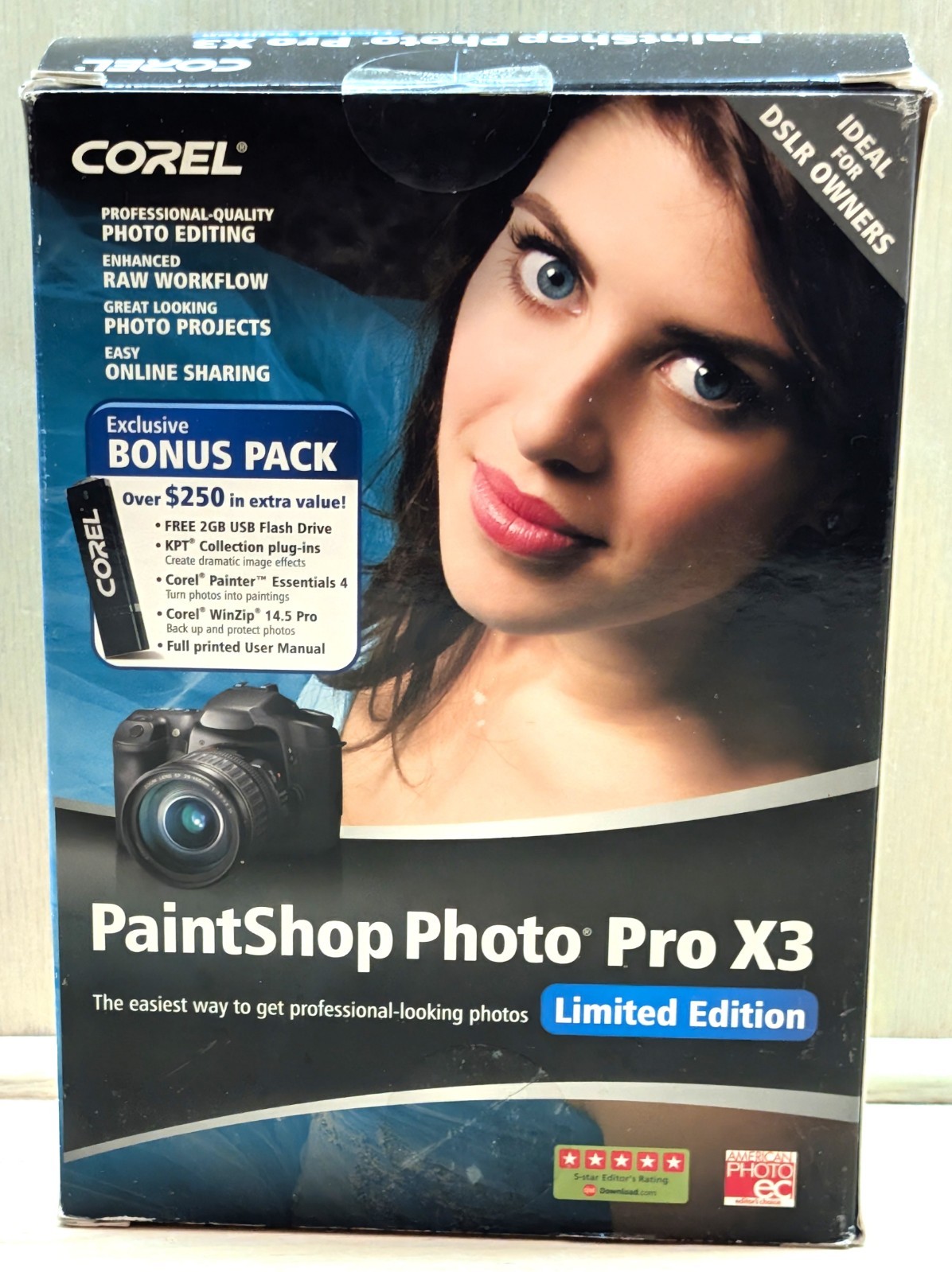 NEW IN BOX:  Corel PaintShop Photo Pro x3 Limited Edition  Win 7 Vista XP DVD