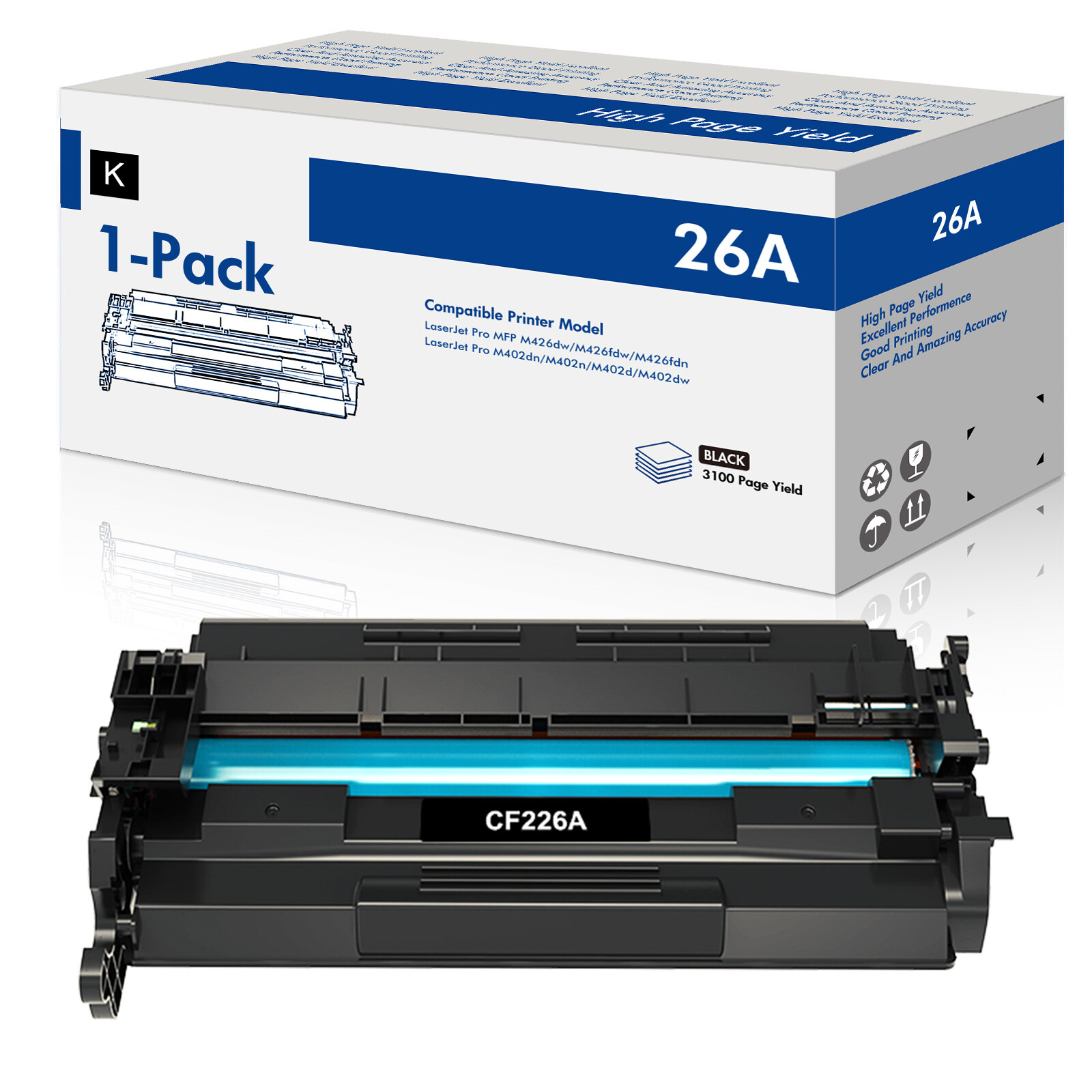 CF226A CF226X Black Toner For HP 26A 26X LaserJet Pro M402dn M402dw M426fdw Lot
