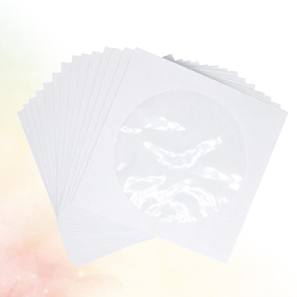 Reusable White Cd Paper Storage Bags with Transparent Window for Portable Use