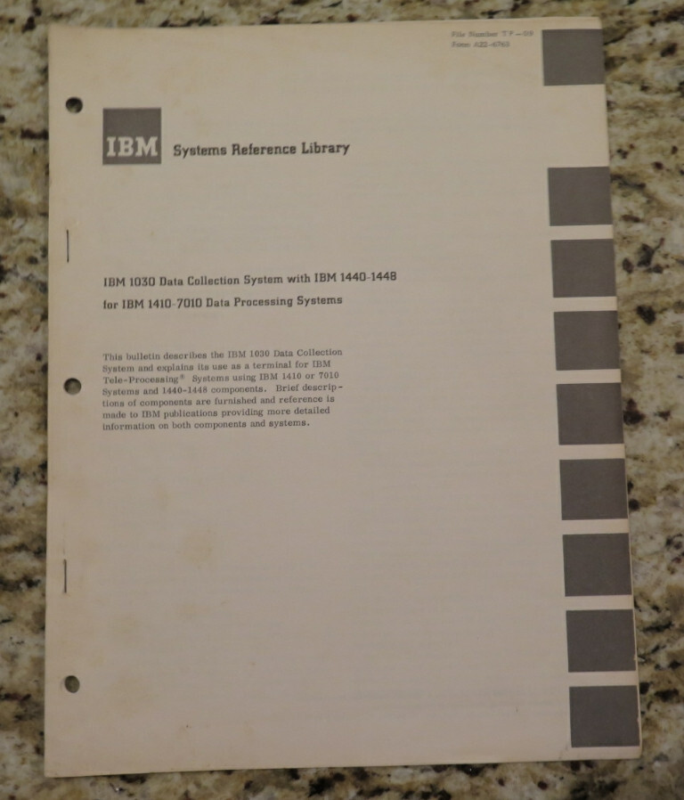 Vintage IBM System/ 1030 Data Collection with 1440-1448 for 1410-7010 Circ 1960s