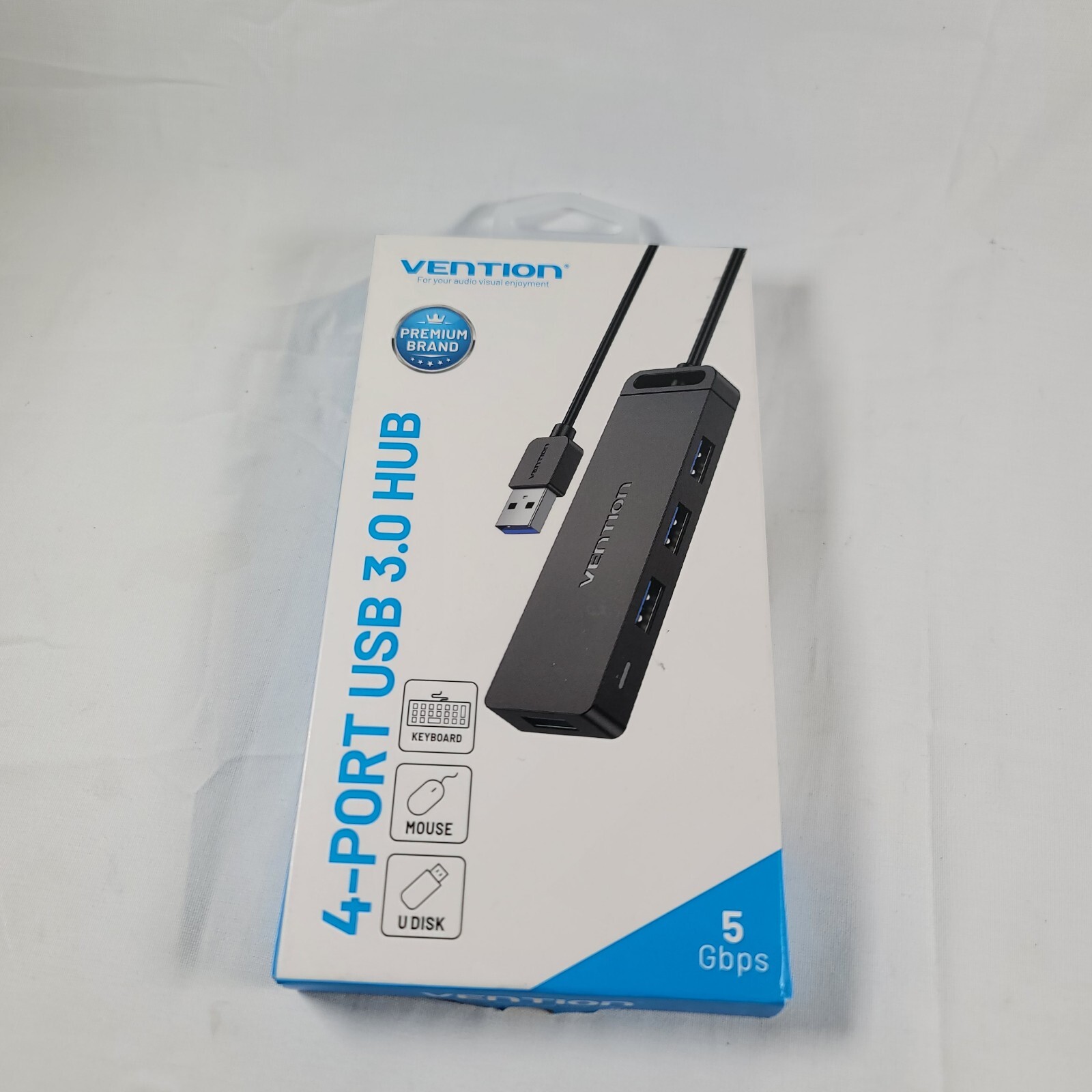 USB Hub, VENTION 4-Port USB 3.0 Hub Ultra-Slim Data Speed 5GBps. 