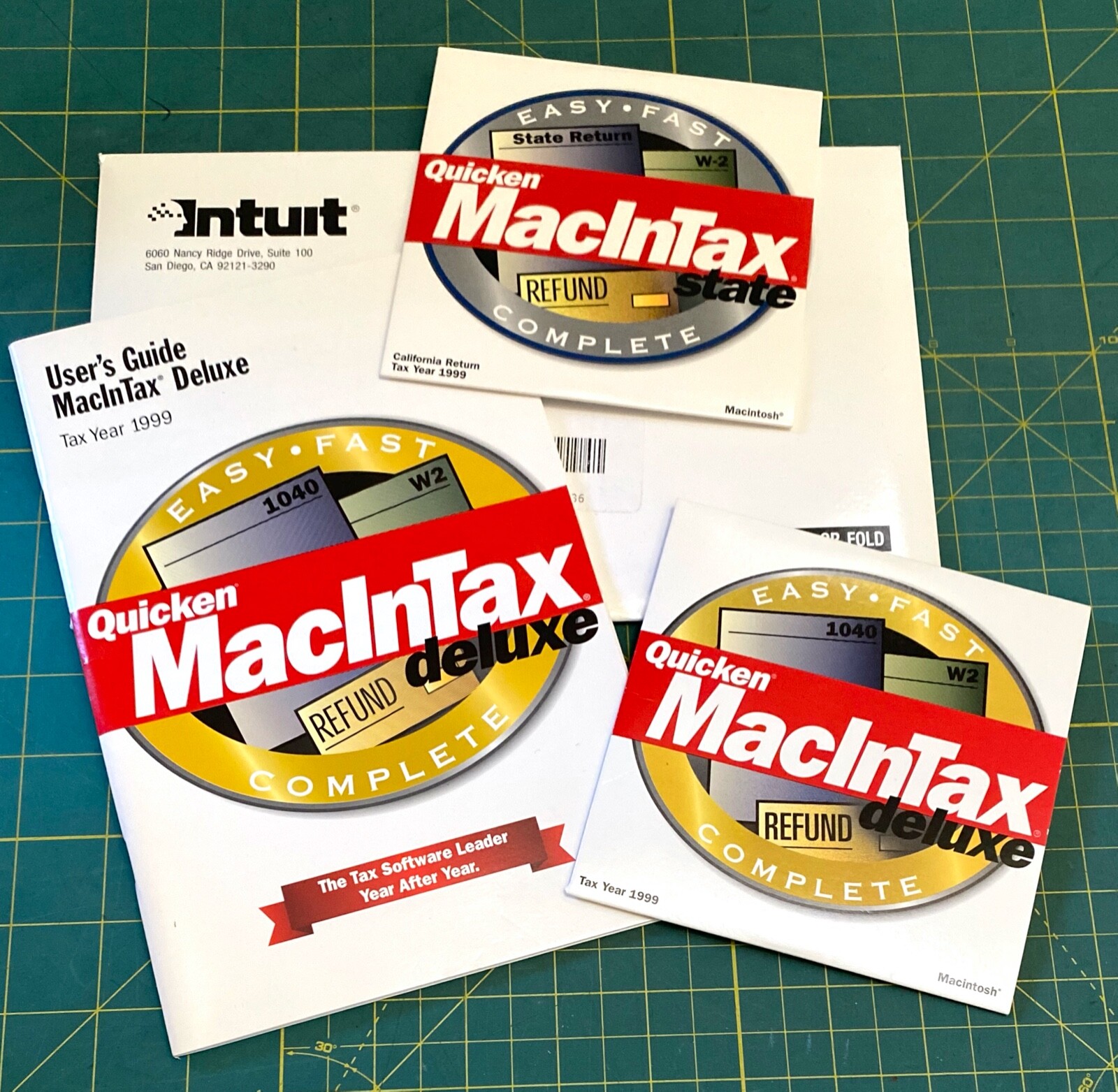 Intuit Quicken MacInTax Deluxe Complete 1999 Tax Year Mac federal CA TurboTax 