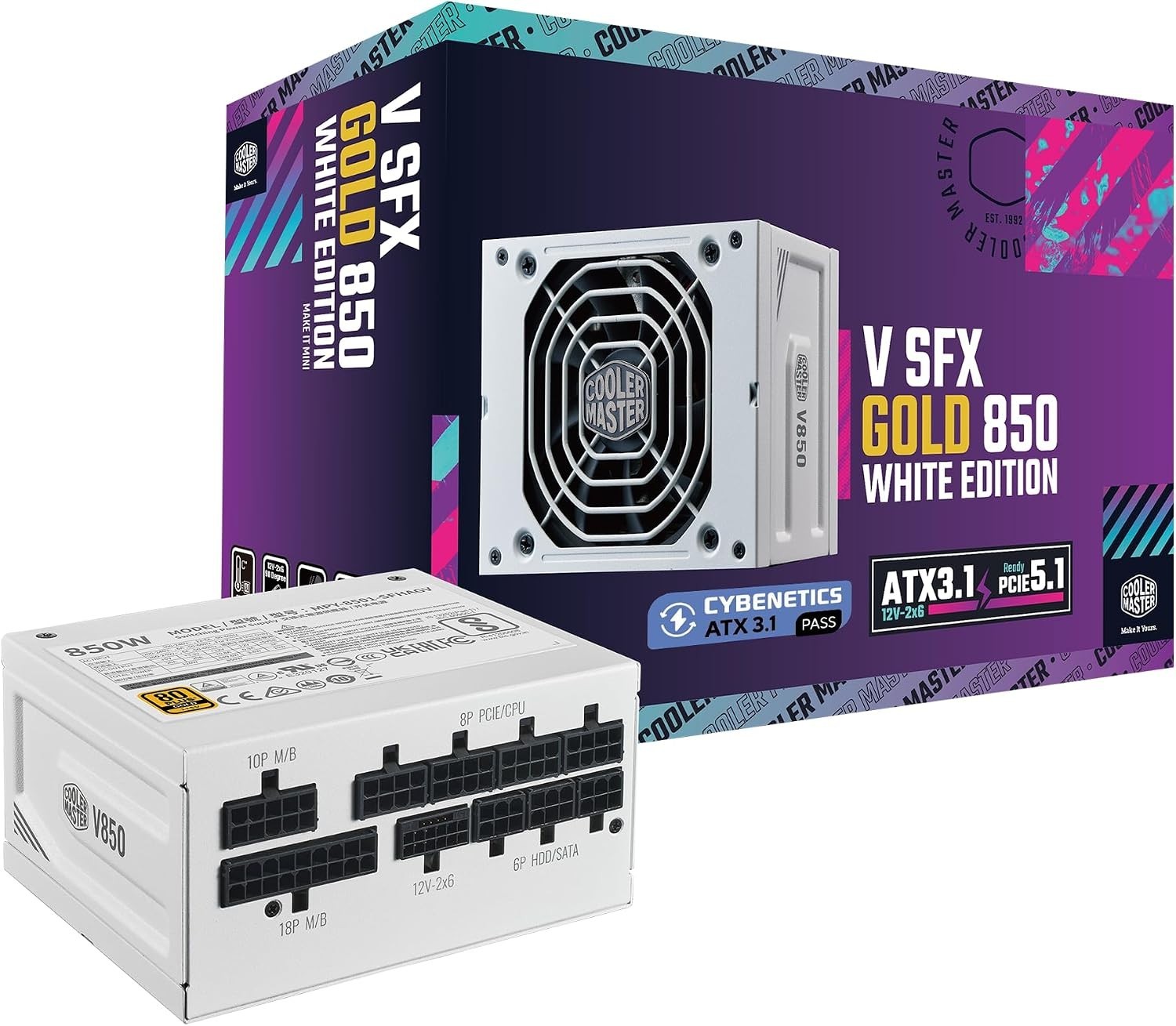 Sealed Cooler Master V SFX GOLD 850 White Edition 850W PSU Power Supply ATX 3.1