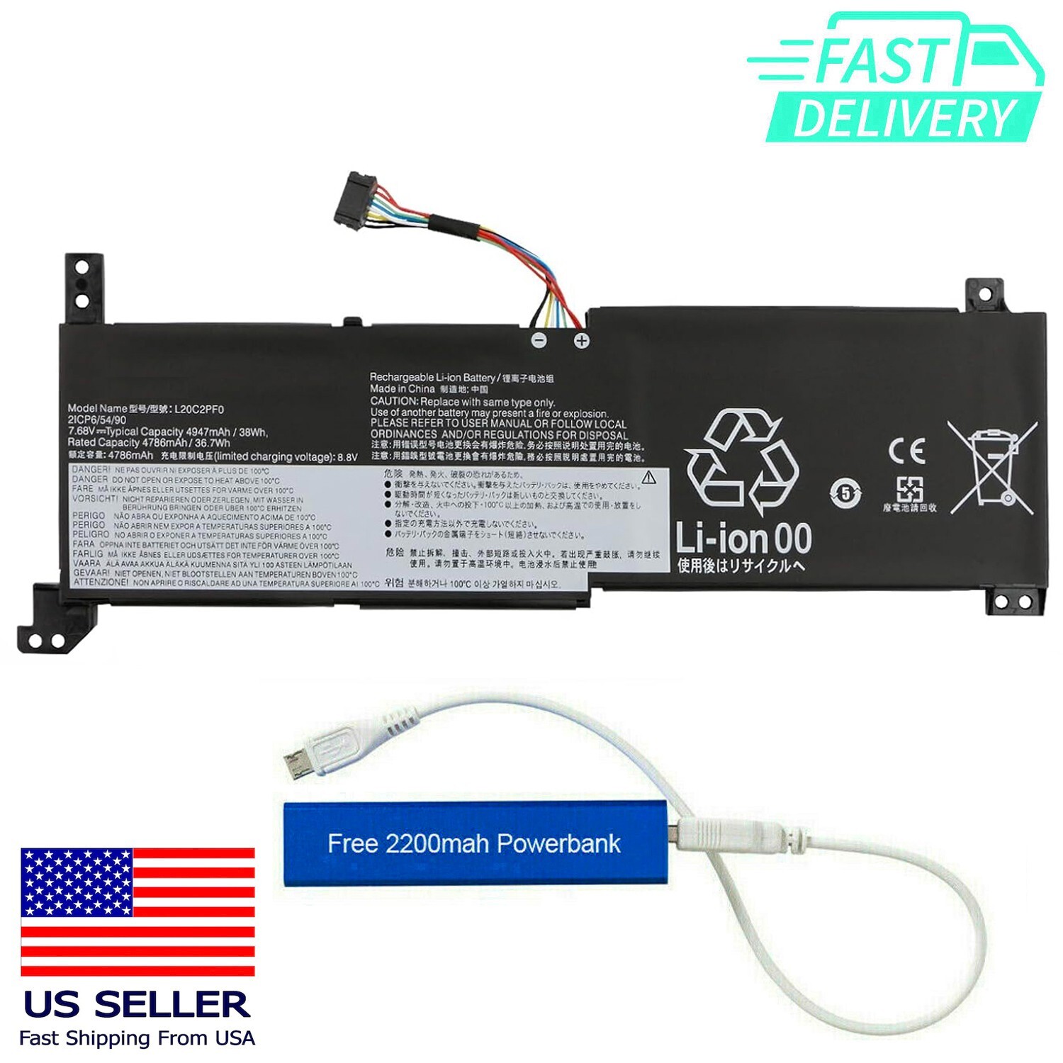 5B11B36278 L20M2PF0 REPLACEMENT BATTERY FOR LENOVO V14 G4 V15 G4 38WH L20L2PF0