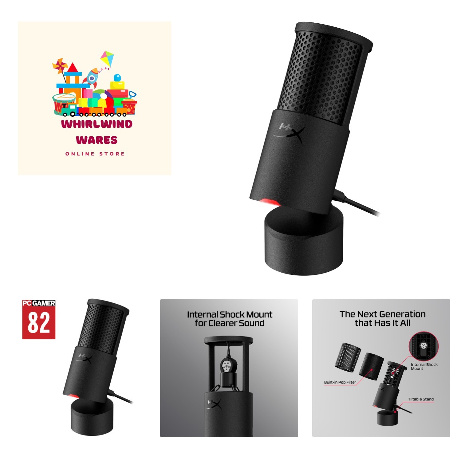 SoloCast 2 USB Gaming Condenser Mic - Studio Quality Sound with Pop Filter