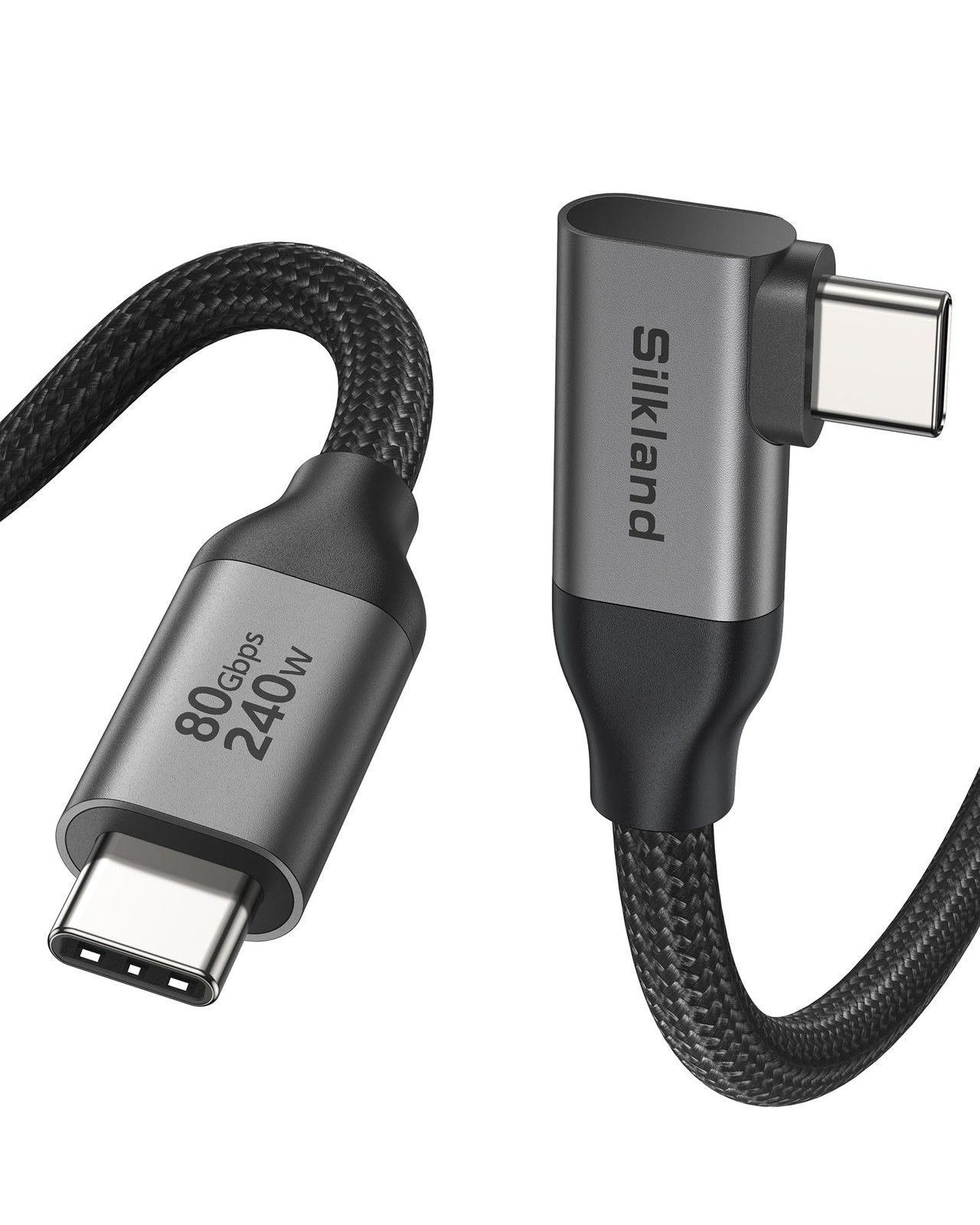 80Gbps USB 4 for Thunderbolt 5 Cable Right Angle 240W 6.6FT