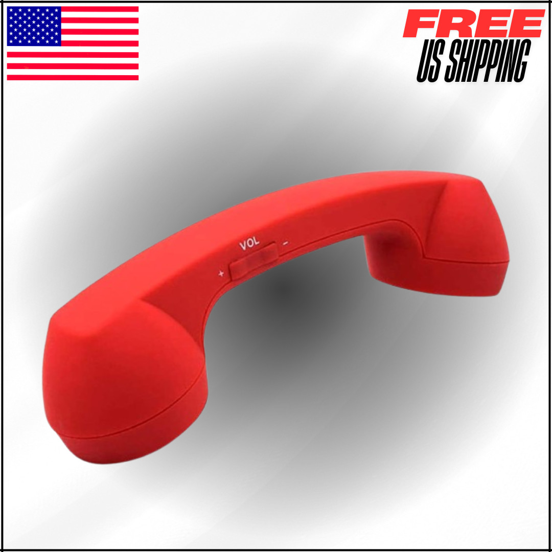 Retro Phone Handset with Wireless Bluetooth & USB Handsets Radiation Proof Red