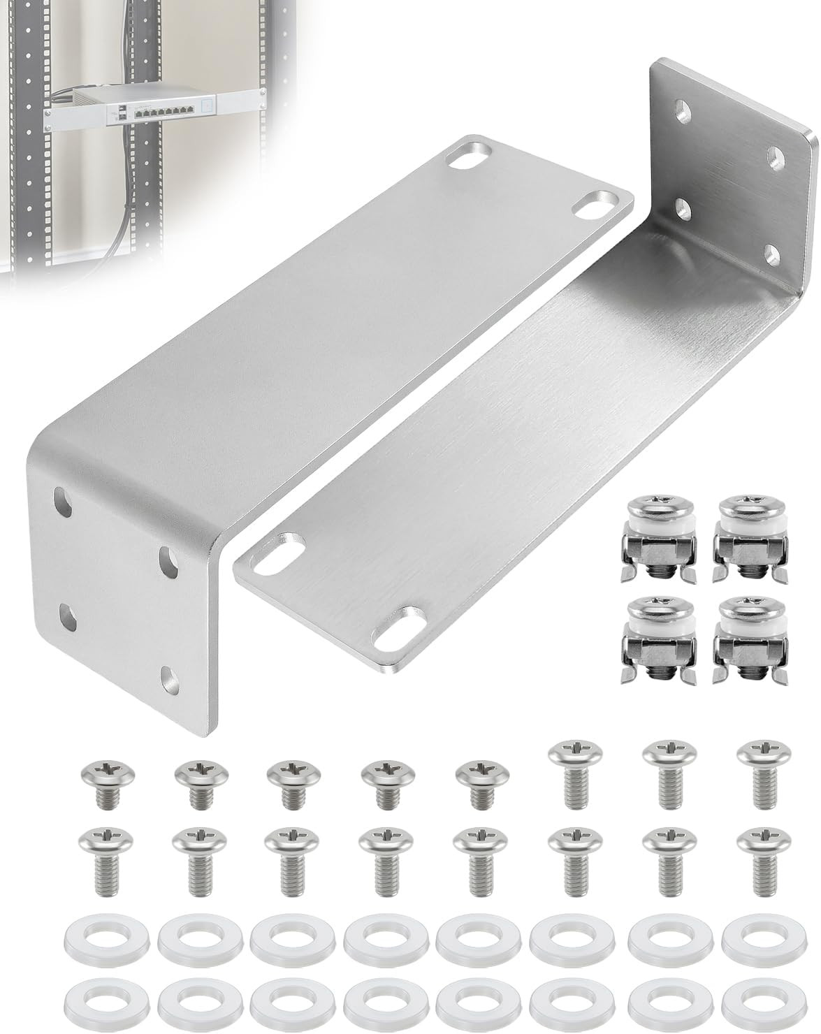 Rack Mount Bracket Ear Kit Compatible with Ubiquiti US-8-150W Unifi Edgeswitch