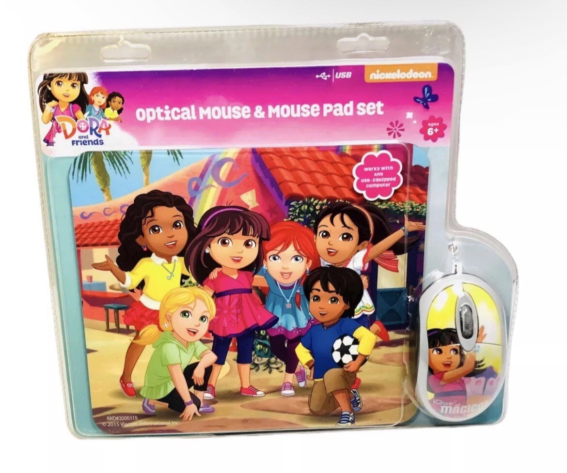 Nickelodeon Dora and Friends Optical Mouse & Mouse Pad Set USB New