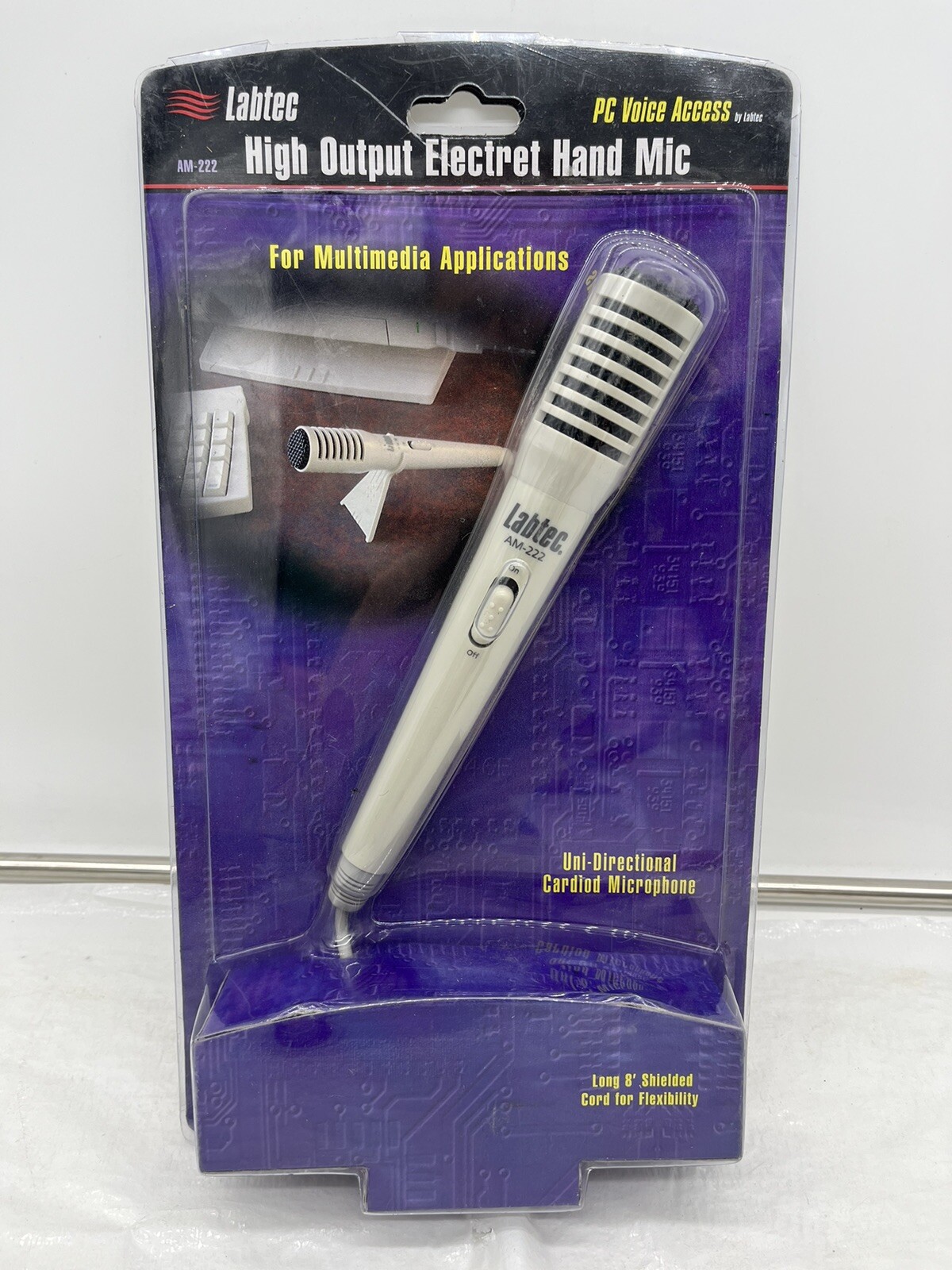 Sealed Labtec High Output Electret Hand Mic AM-222 Multimedia Cardiod Microphone