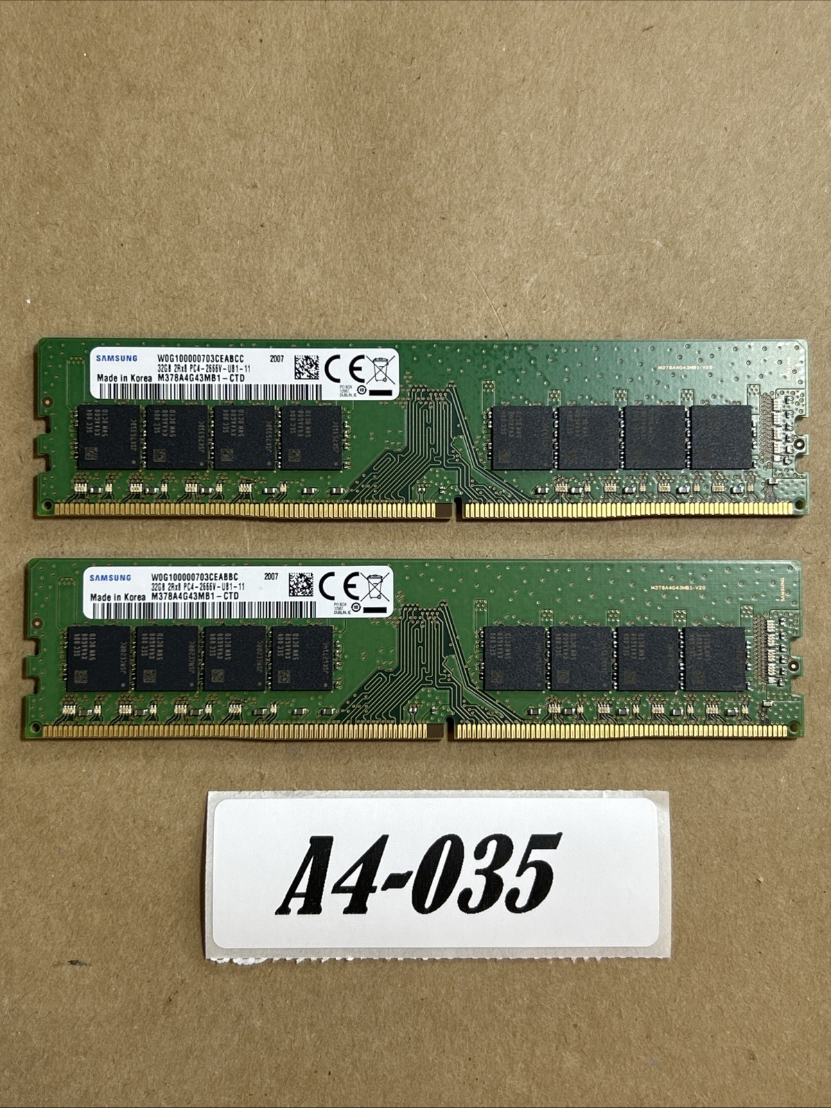 Samsung 64GB (2x32GB) DDR4 2666MHz PC4-2666V 2Rx8 RAM M378A4G43MB1-CTD
