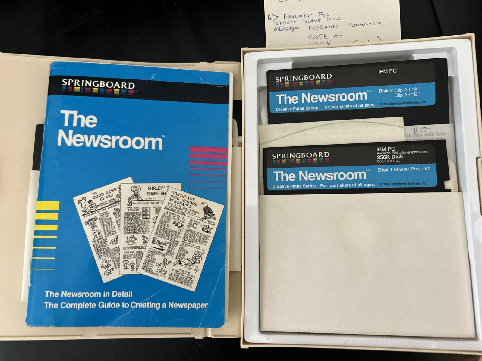 The Newsroom Springboard Vintage PC Software 1985 Big Box 5.25" Floppy IBM DOS