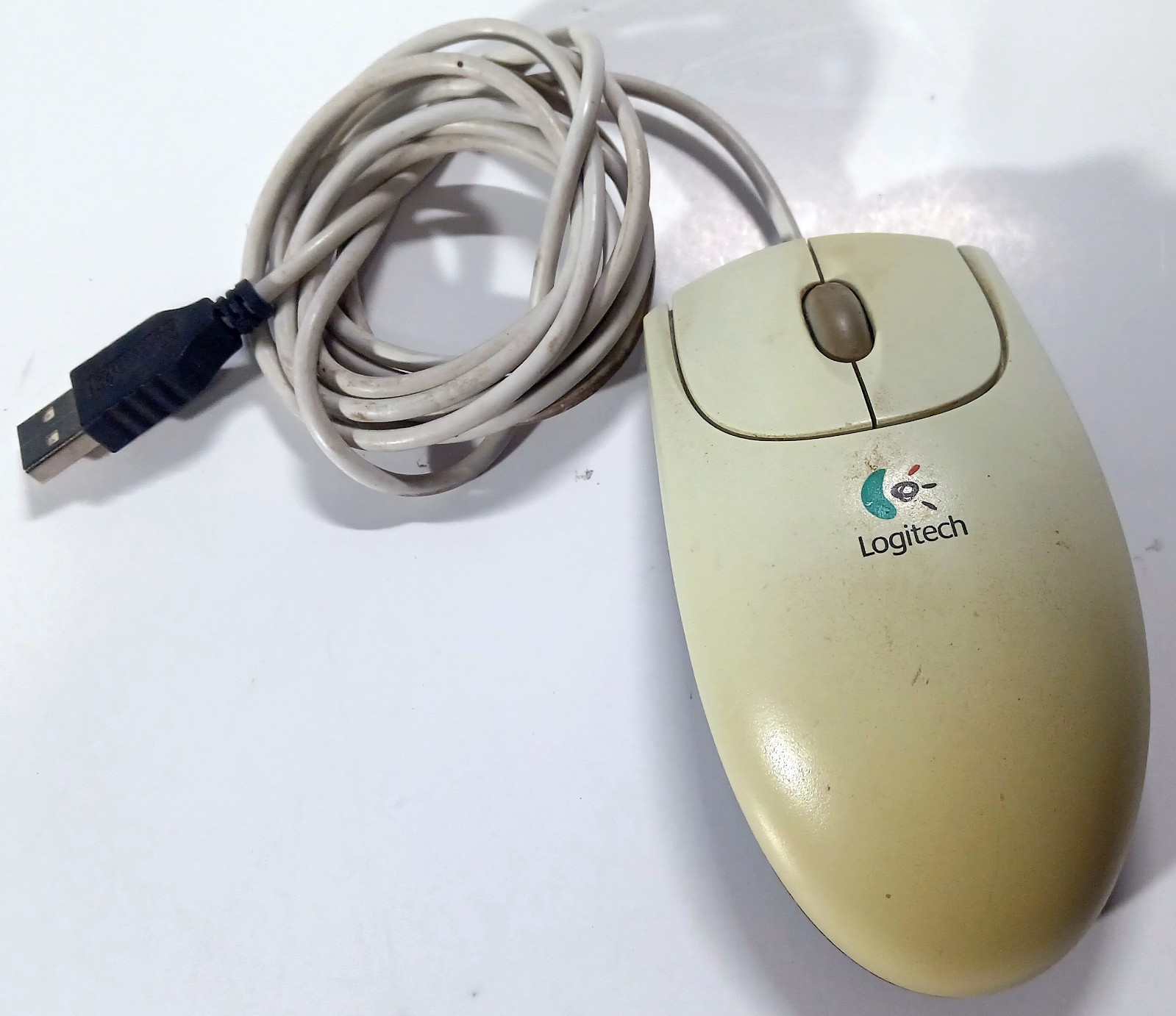 Vintage Logitech M-BJ58 Optical Scrollball Wired Computer Mouse Retro PC Classic
