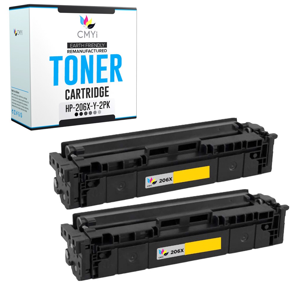 2X CMYi Replacement 206X Yellow Toner Cartridge for HP Color LaserJet Pro M255dw