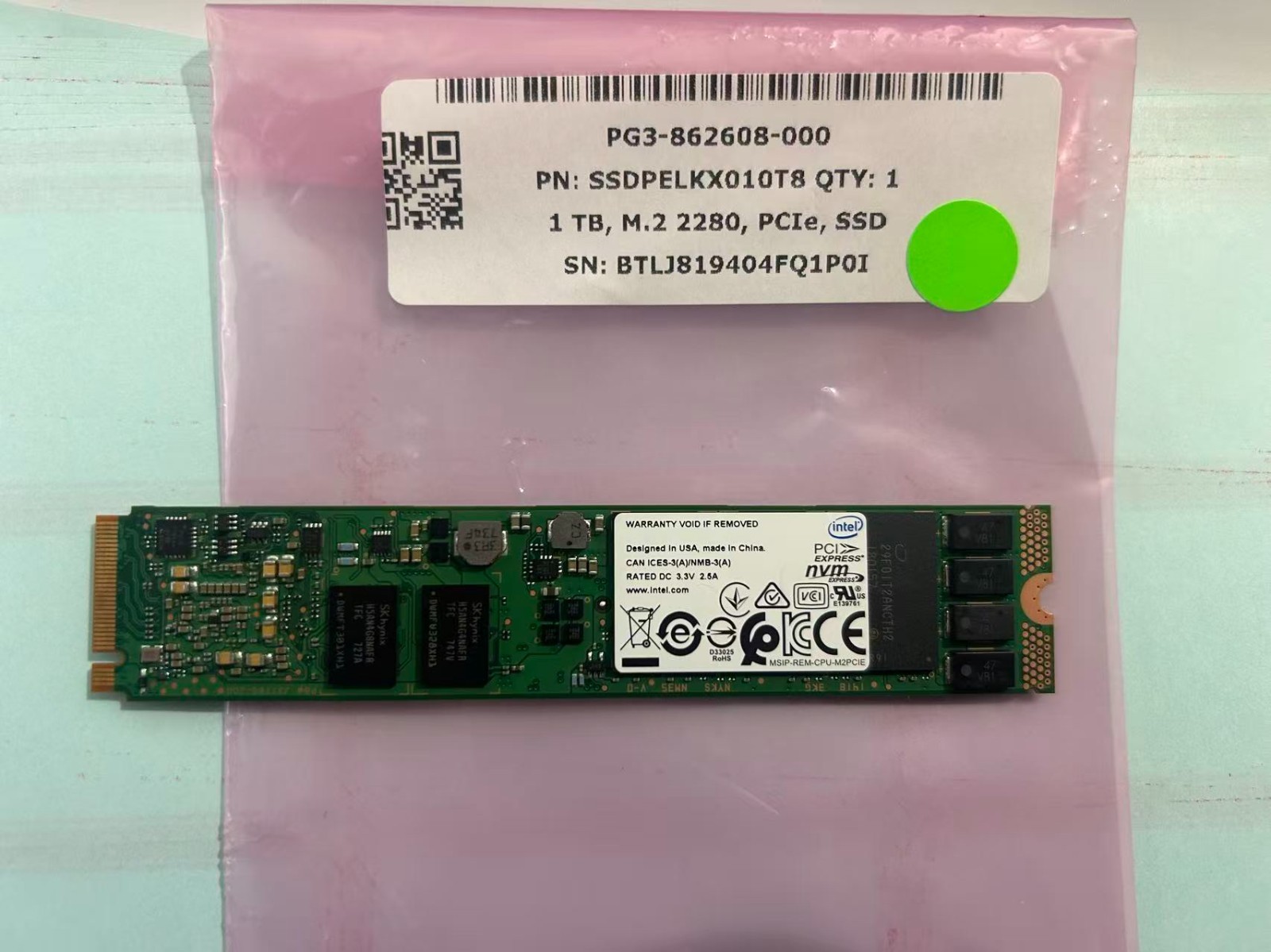 INTEL SSD DC P4511 Series 1TB 22*110 NVME 3.1X4 SSDPELKX010T8 Solid State Drive