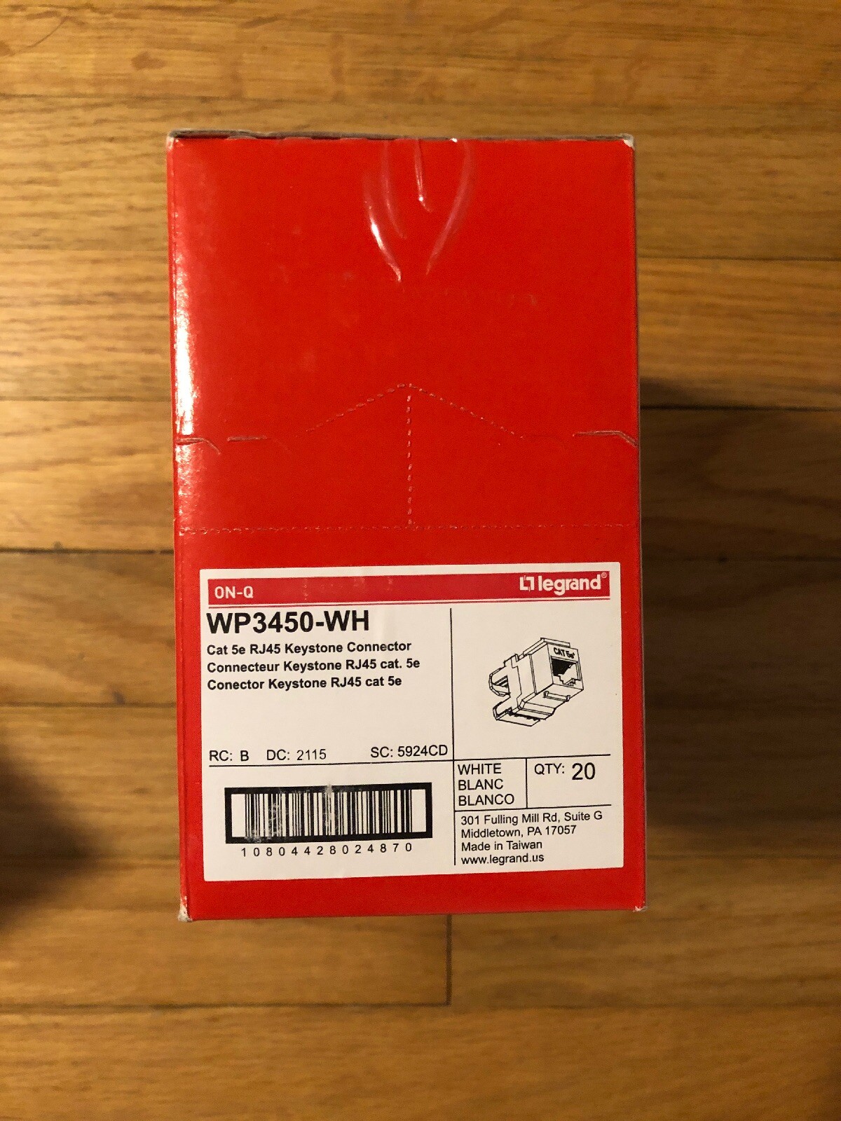 **BRAND NEW** Legrand WP3450-WH Cat 5e Rj45 Keystone Connector, White 20-Pack