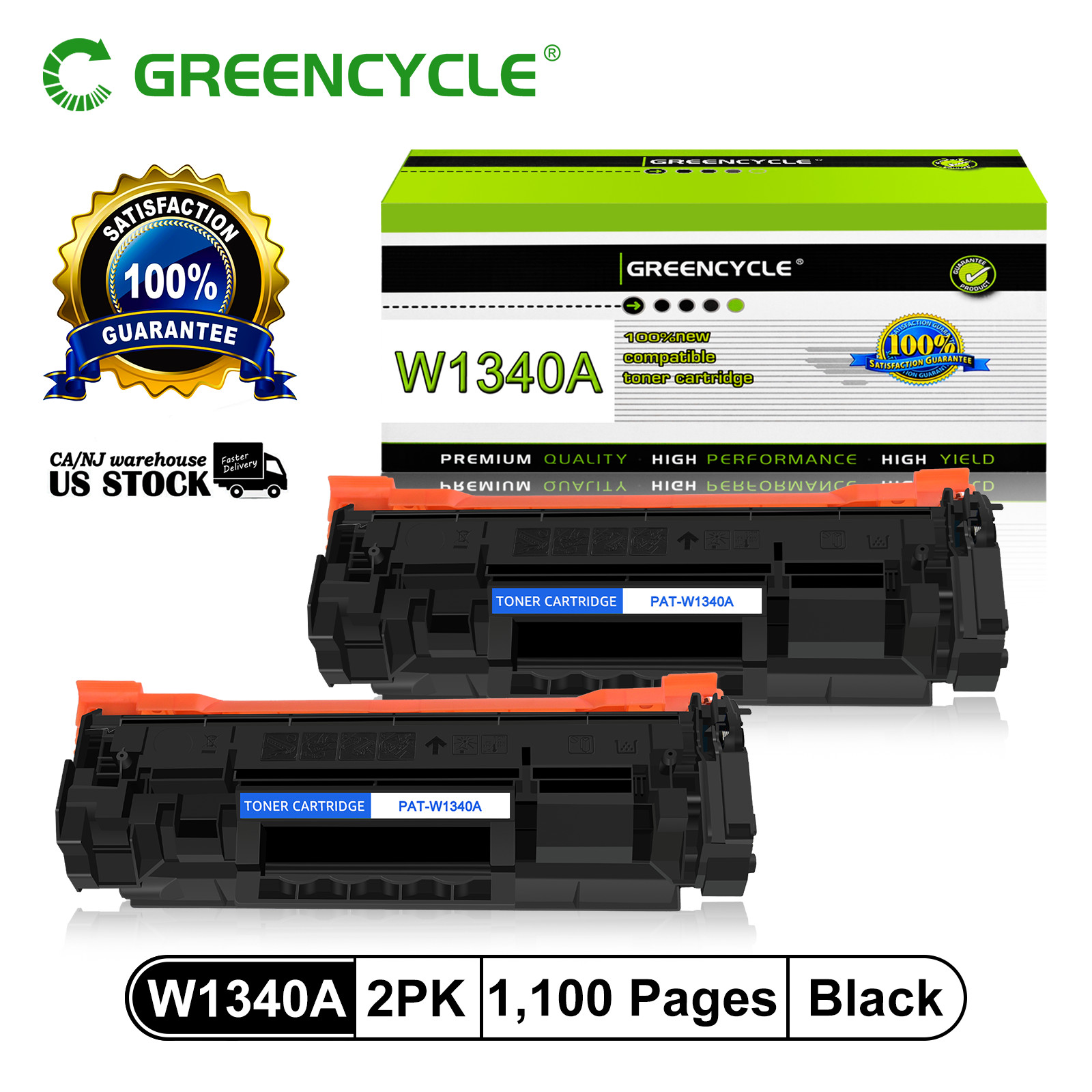 Greencycle 2PK W1340A With Chip Toner Cartridge For HP Laserjet M209dw MFP M234