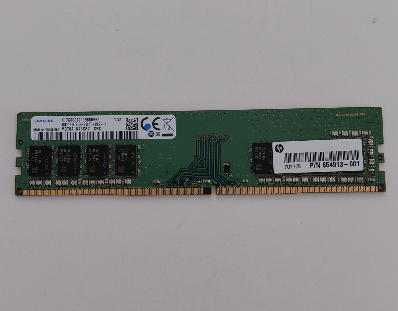 Samsung 8GB DDR4 RAM PC4-2400T Desktop UDIMM Memory 1Rx8 M378A1K43CB2-CRC