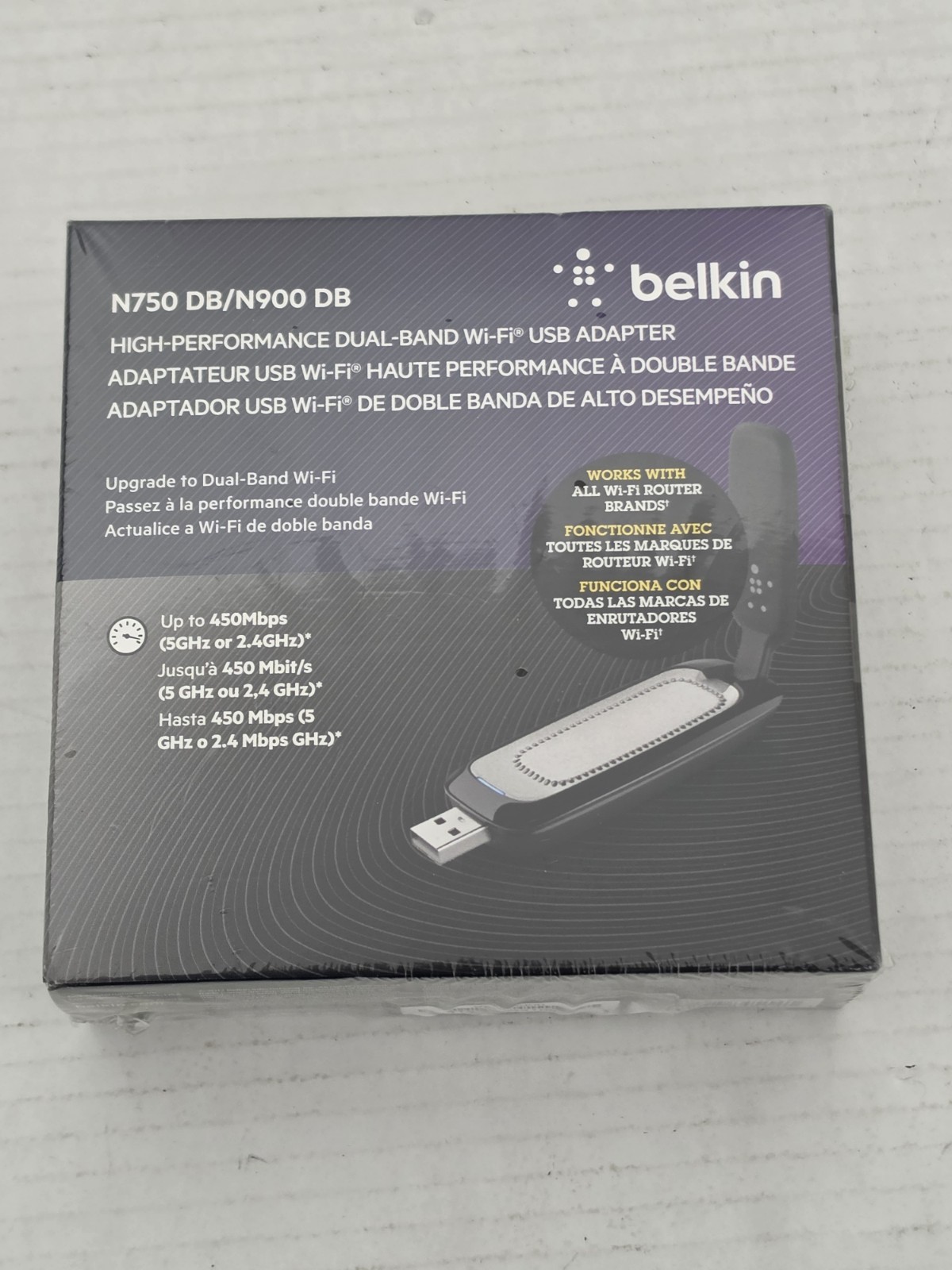 NIP Belkin N750 DB/N900 DB High-Performance Dual-Band WiFi USB Adapter Sealed